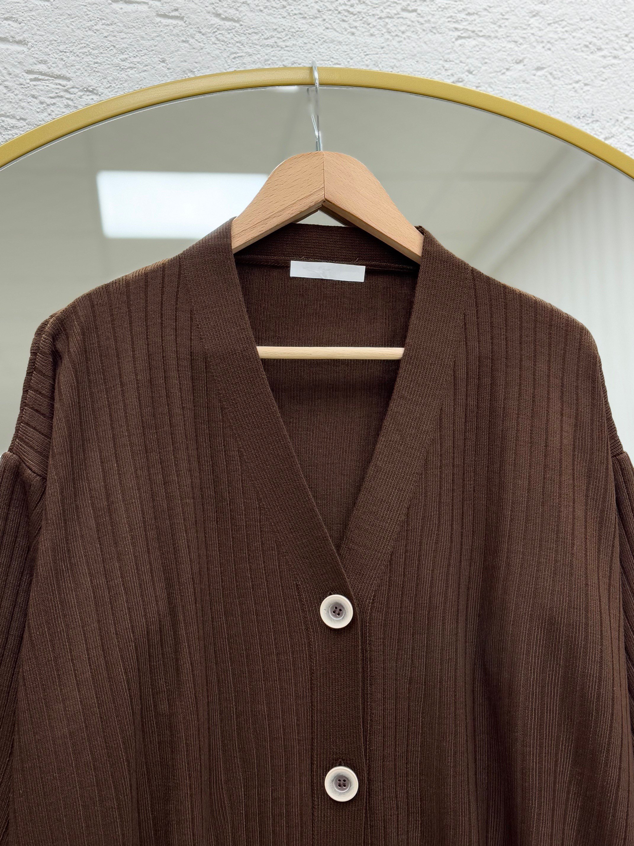 Alvena 5 Düğmeli Fitilli Hırka-Zİ6163 Kahve