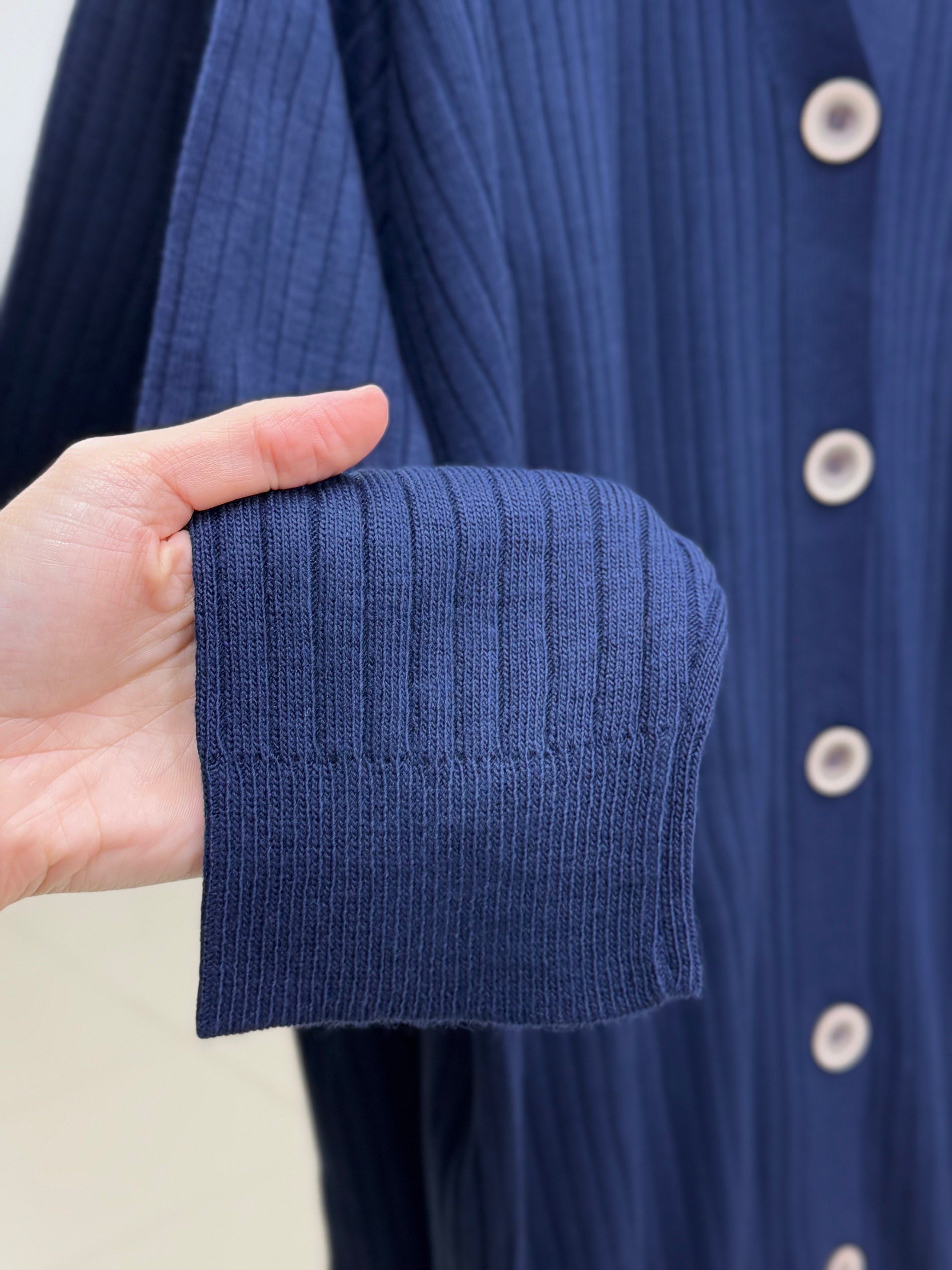 Alvena 5 Düğmeli Fitilli Hırka-Zİ6163 Lacivert