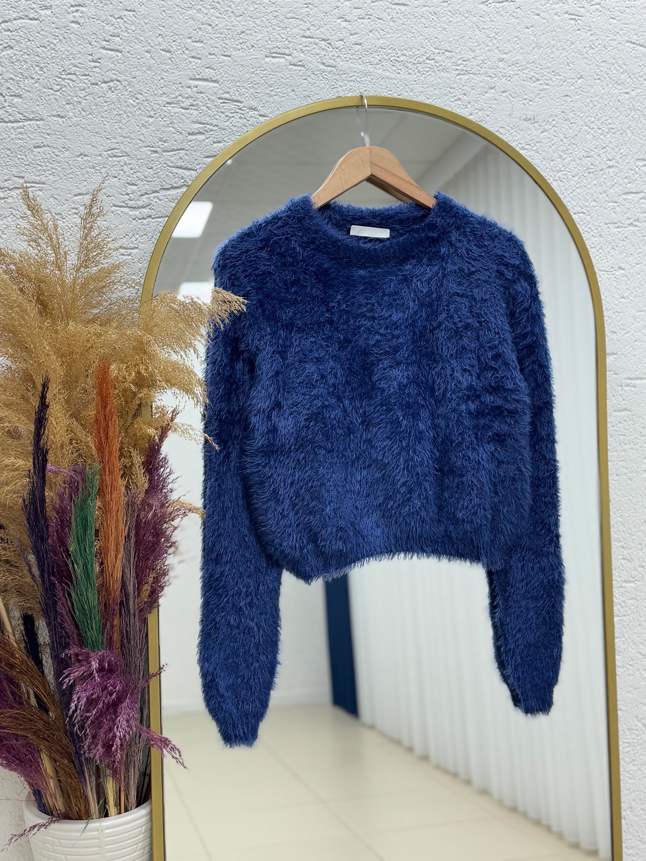 Alyona Kısa Yumoş Kazak-Zİ5576 Lacivert