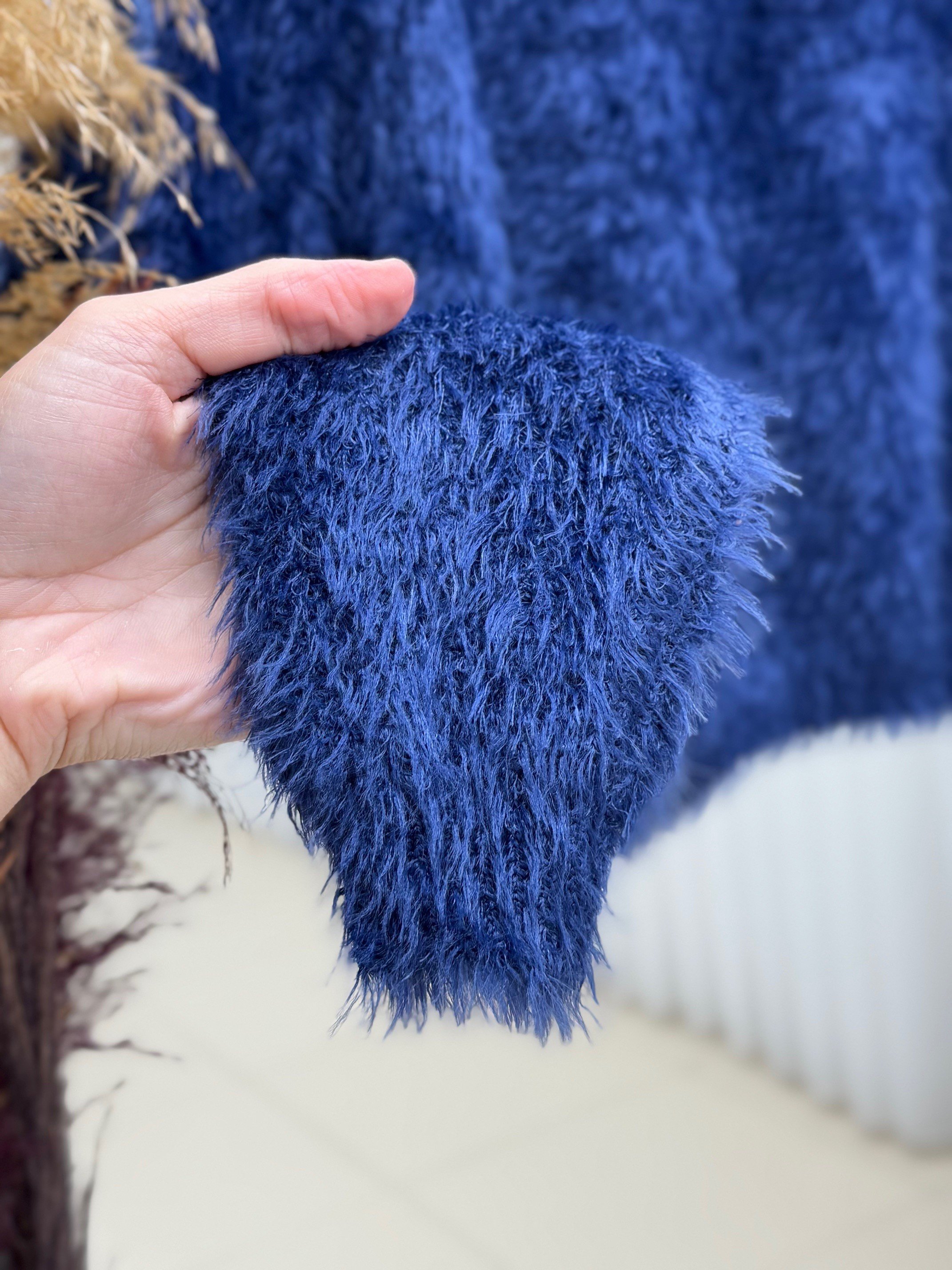 Alyona Kısa Yumoş Kazak-Zİ5576 Lacivert