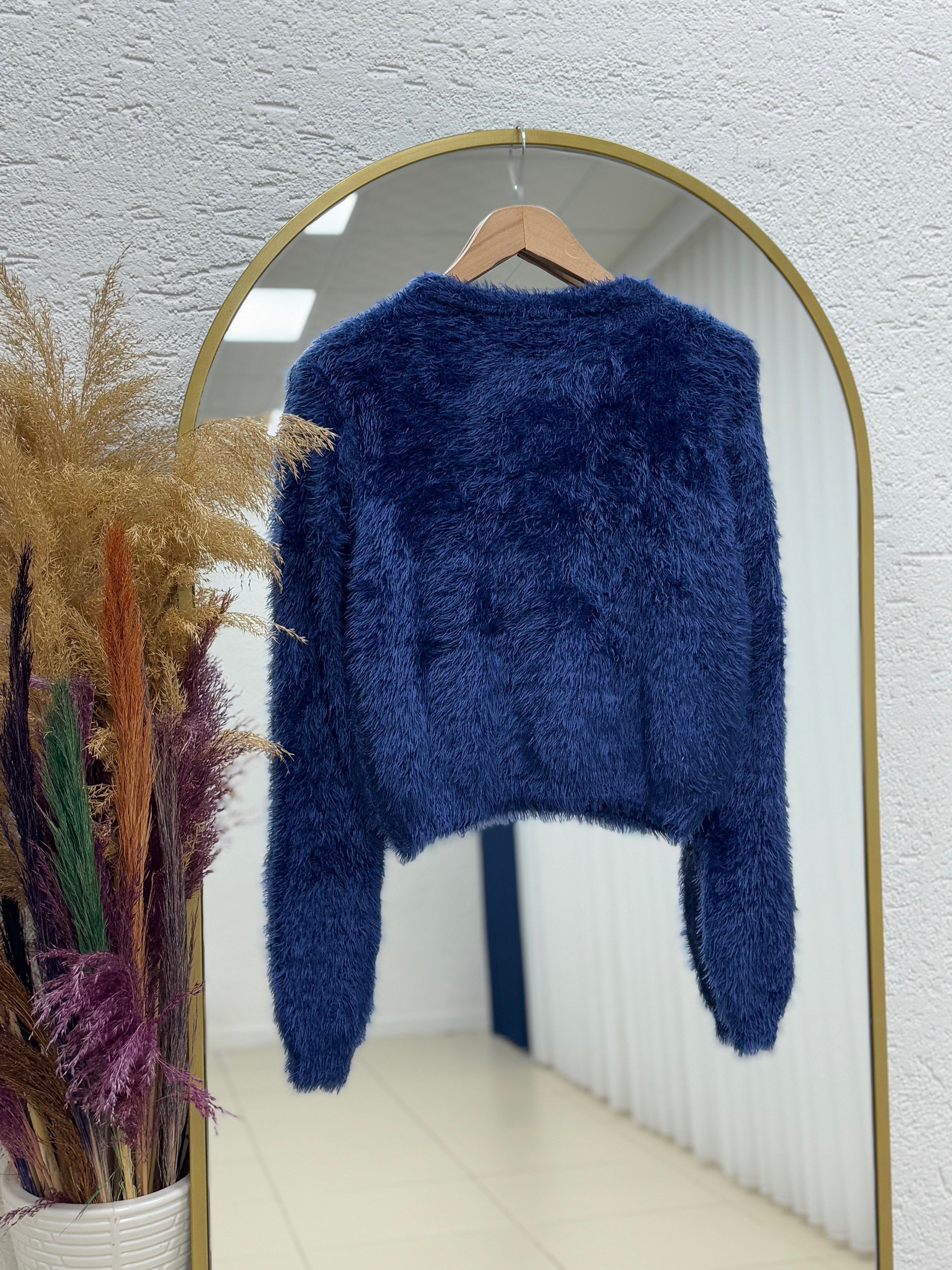 Alyona Kısa Yumoş Kazak-Zİ5576 Lacivert