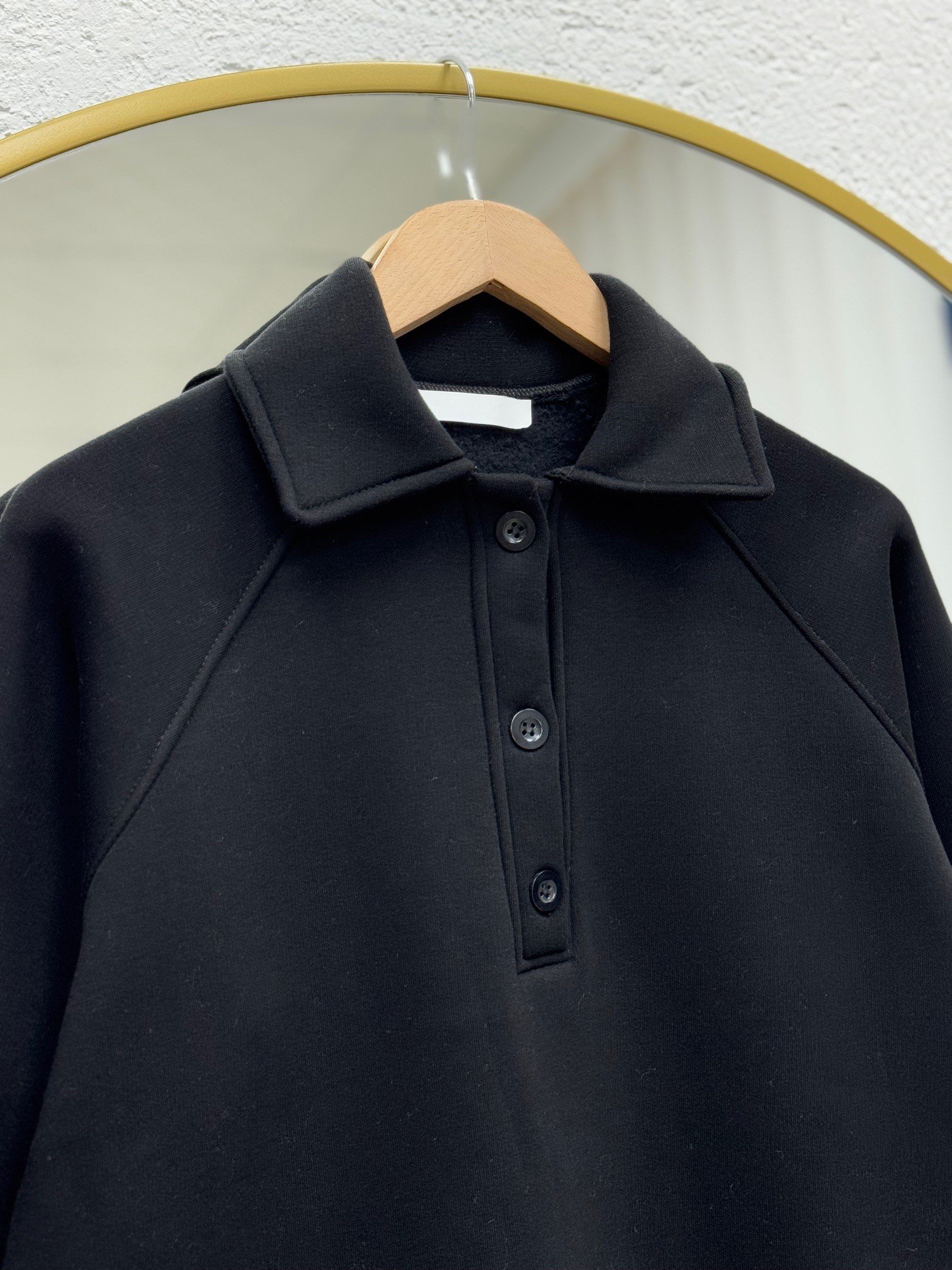 Ariuna Önü Dikişli Düğmeli Üç İp Sweat-ZN4176 Siyah