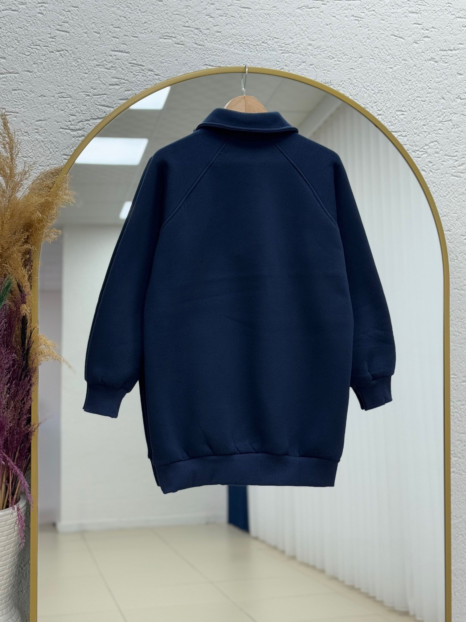 Ariuna Önü Dikişli Düğmeli Üç İp Sweat-ZN4176 Lacivert