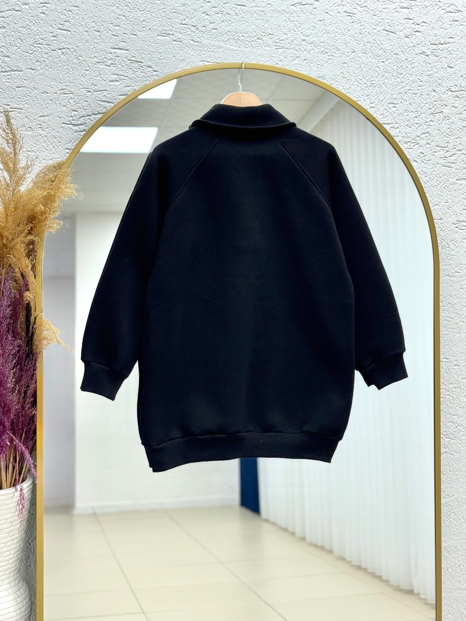Ariuna Önü Dikişli Düğmeli Üç İp Sweat-ZN4176 Siyah
