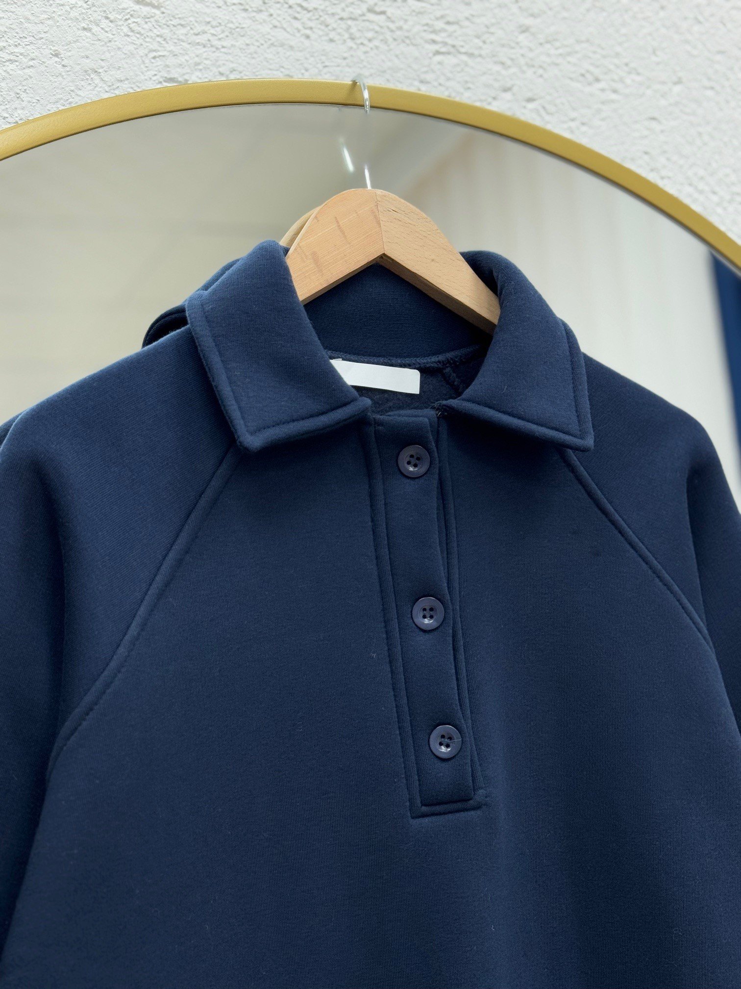 Ariuna Önü Dikişli Düğmeli Üç İp Sweat-ZN4176 Lacivert