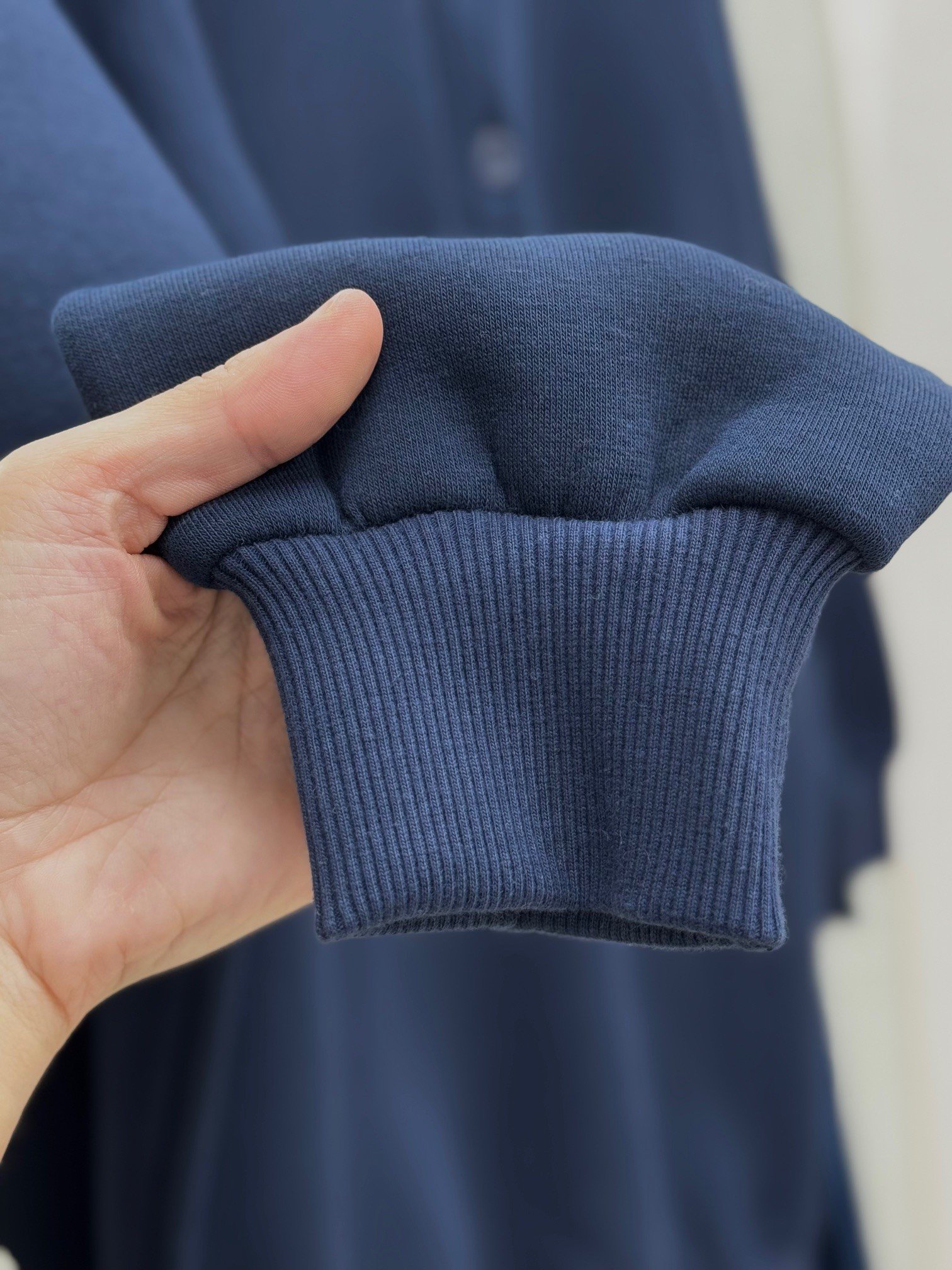 Ariuna Önü Dikişli Düğmeli Üç İp Sweat-ZN4176 Lacivert