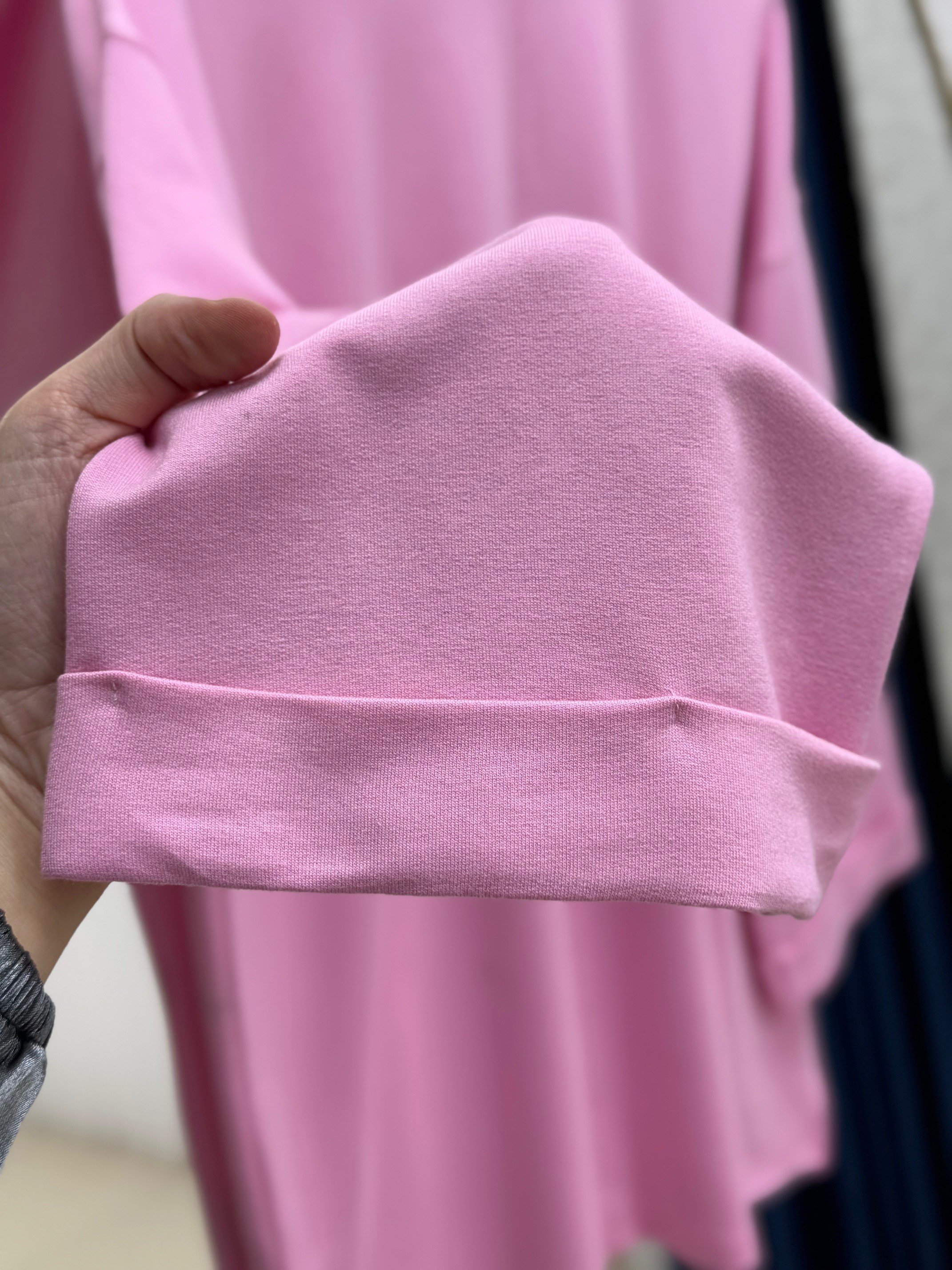 Ariyla Önü Ve Kol Ucu Dikişli Yanları Yırtmaçlı İki İp Sweat-ZN5988 Pembe