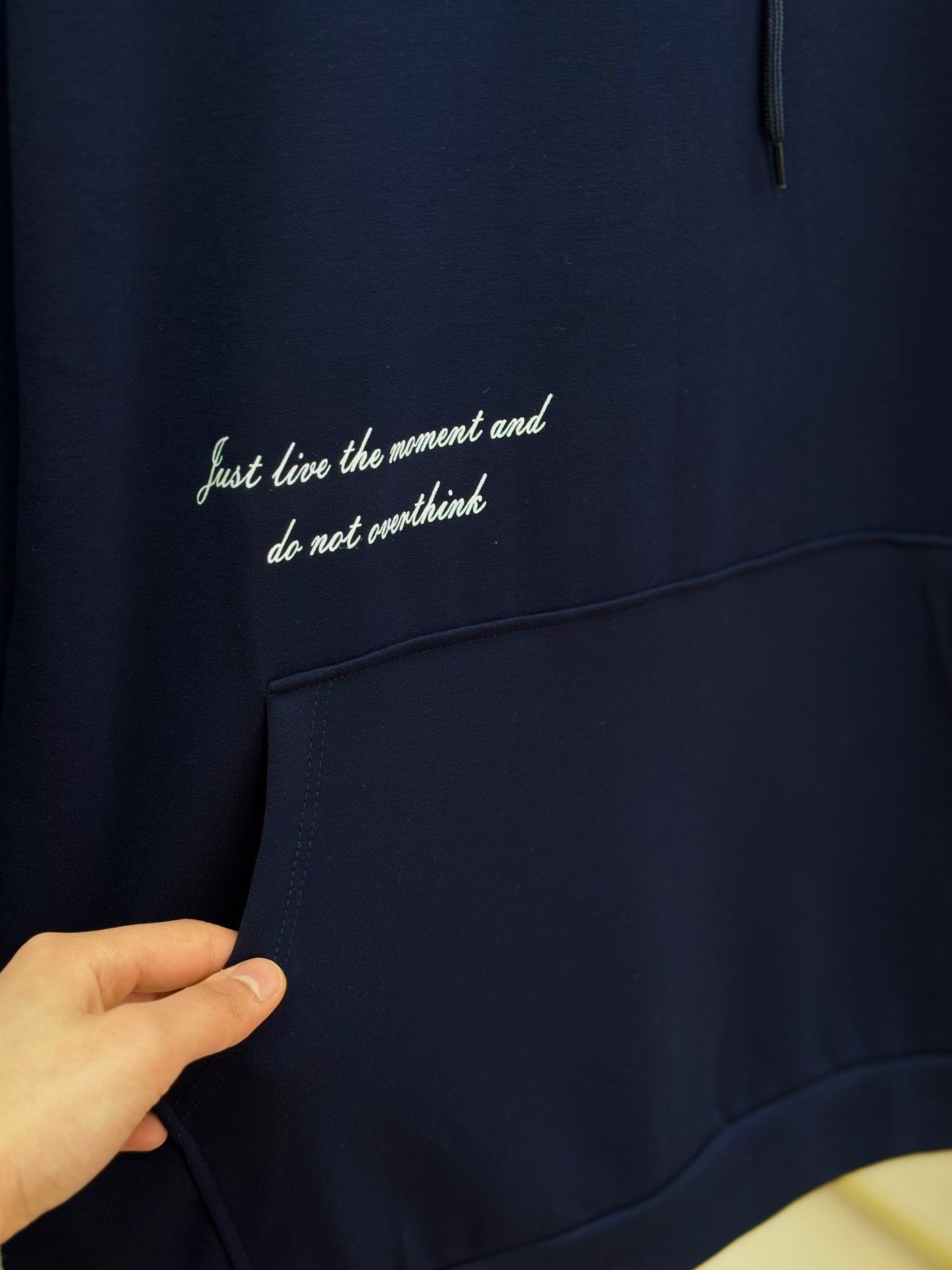 Arzu Kanguru Cep Baskılı Tunik-NA764 Lacivert