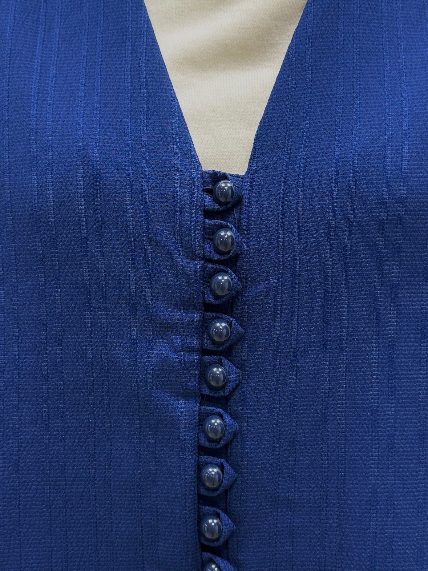 Ascona Kol Bağcıklı Boydan Düğmeli Etek Fırfırlı Dubai Takım-EK459 Lacivert