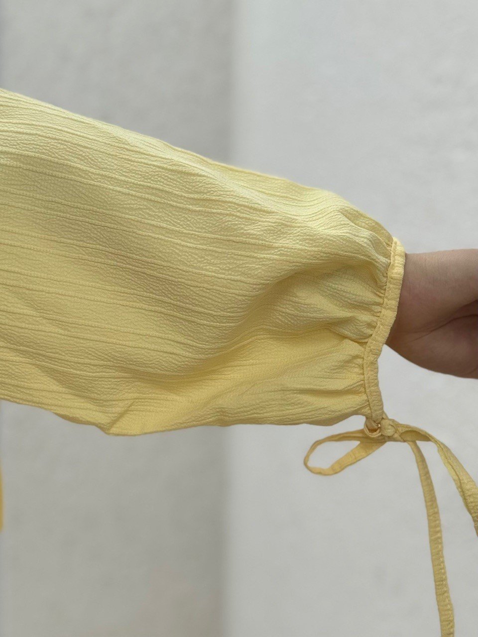 Ascona Kol Bağcıklı Boydan Düğmeli Etek Fırfırlı Dubai Takım-EK459 Sarı