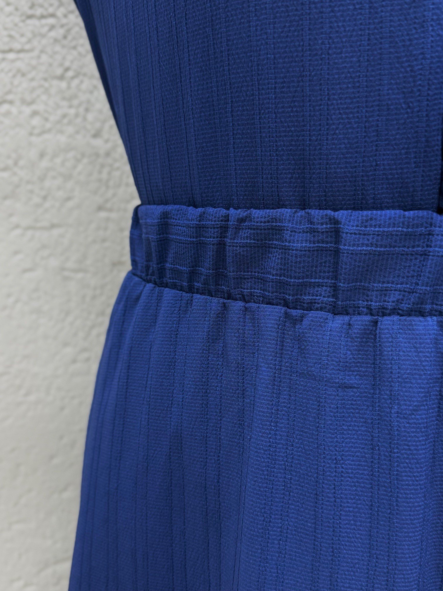 Ascona Kol Bağcıklı Boydan Düğmeli Etek Fırfırlı Dubai Takım-EK459 Lacivert