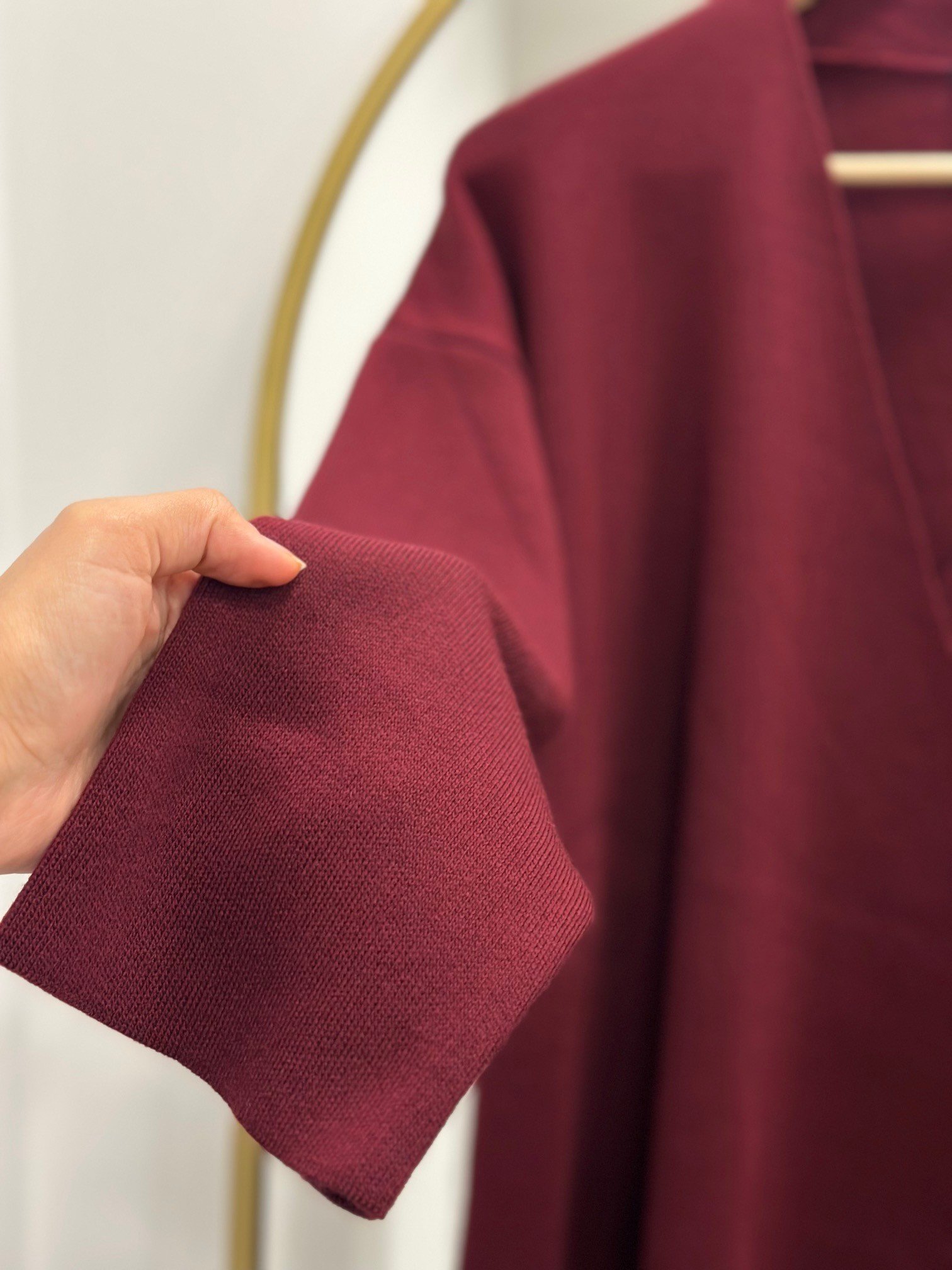 Asena Yanı Ve Önü Bağcıklı Hırkalı Pantolonlu Takım-KR3182 Bordo