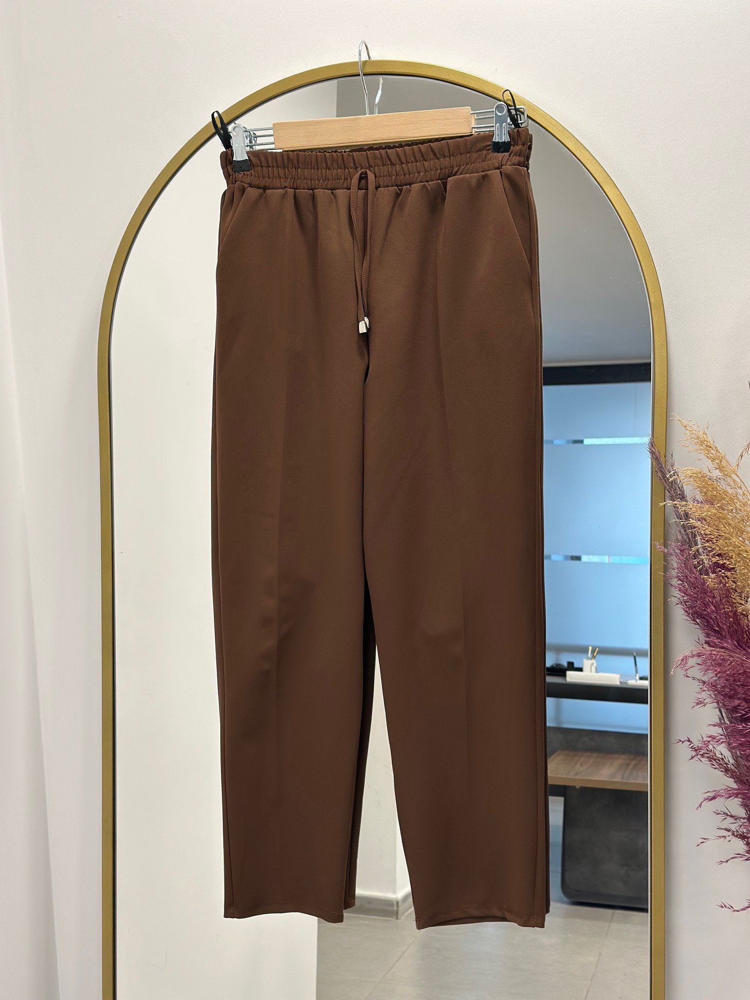 Asya Havuç Paça Pantolon-MT1444 Kahve