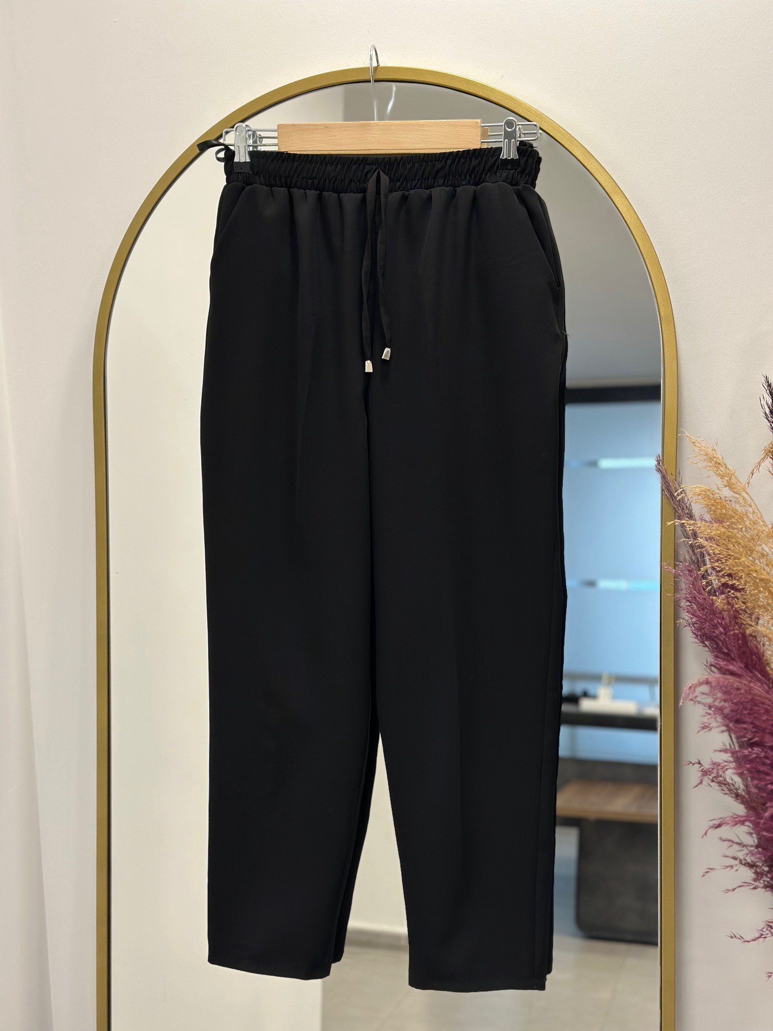 Asya Havuç Paça Pantolon-MT1444 Siyah