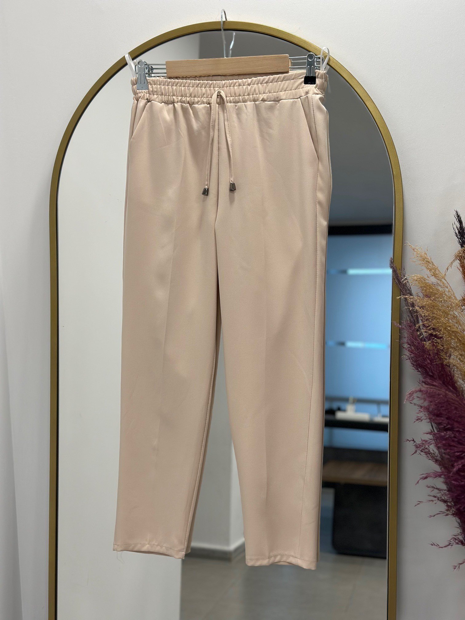 Asya Havuç Paça Pantolon-MT1444 Taş