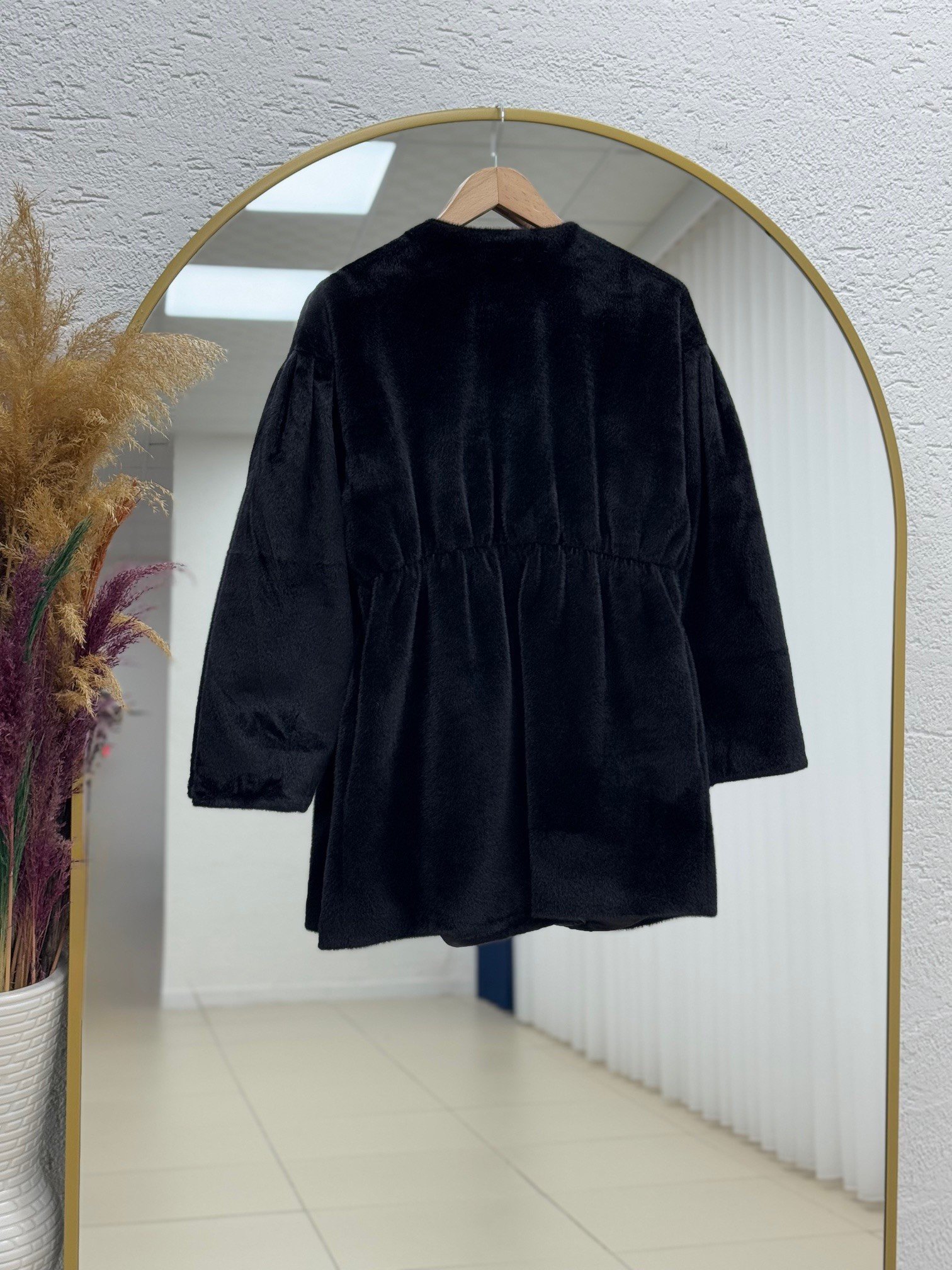 Barra Beli Lastikli Gold Düğmeli Balon Kol Fox Kaban-ZŞ6015 Siyah