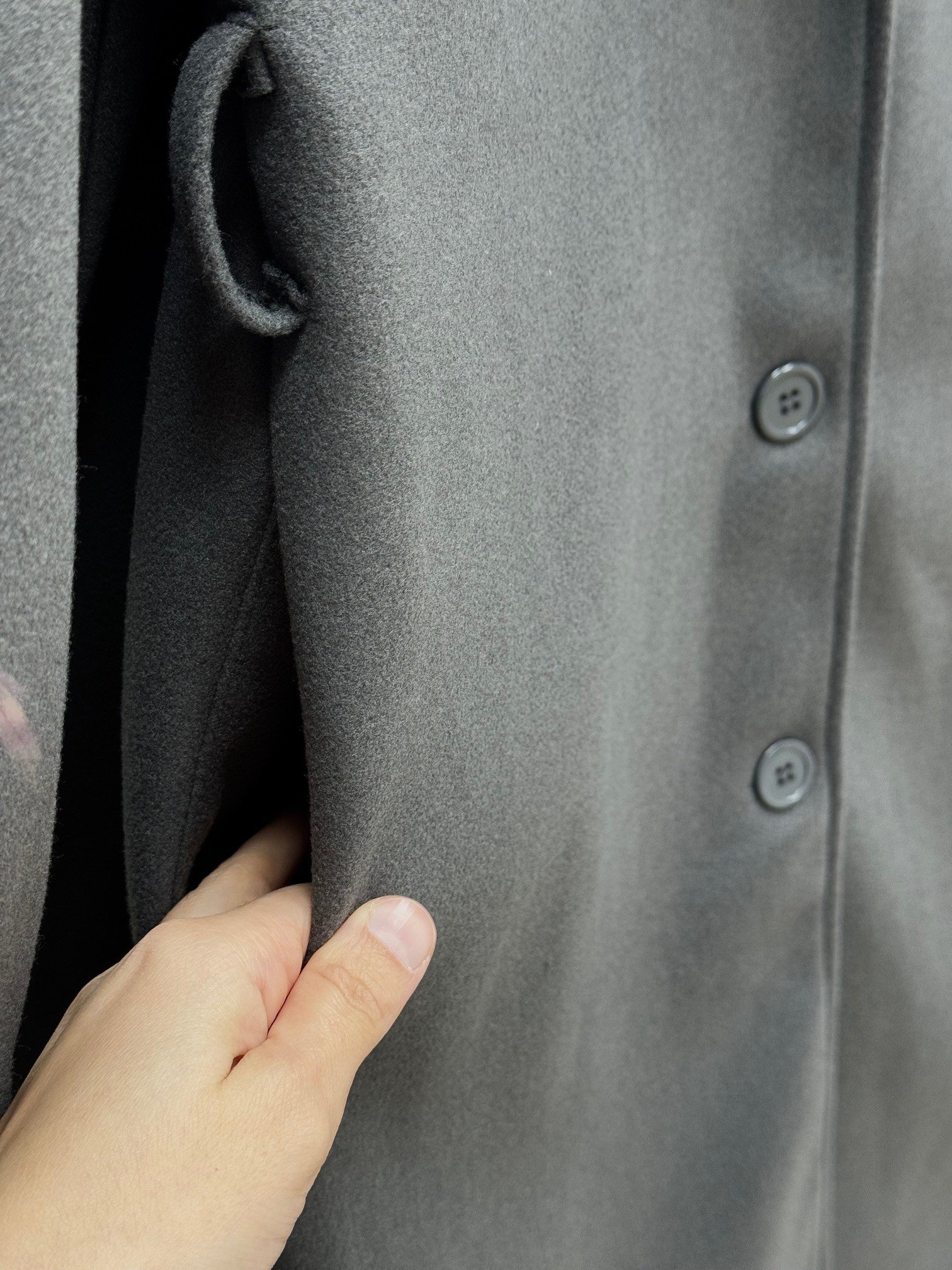 Basima Balon Kol Astarlı Düğmeli Kaşe Kaban-EK4114 Antrasit