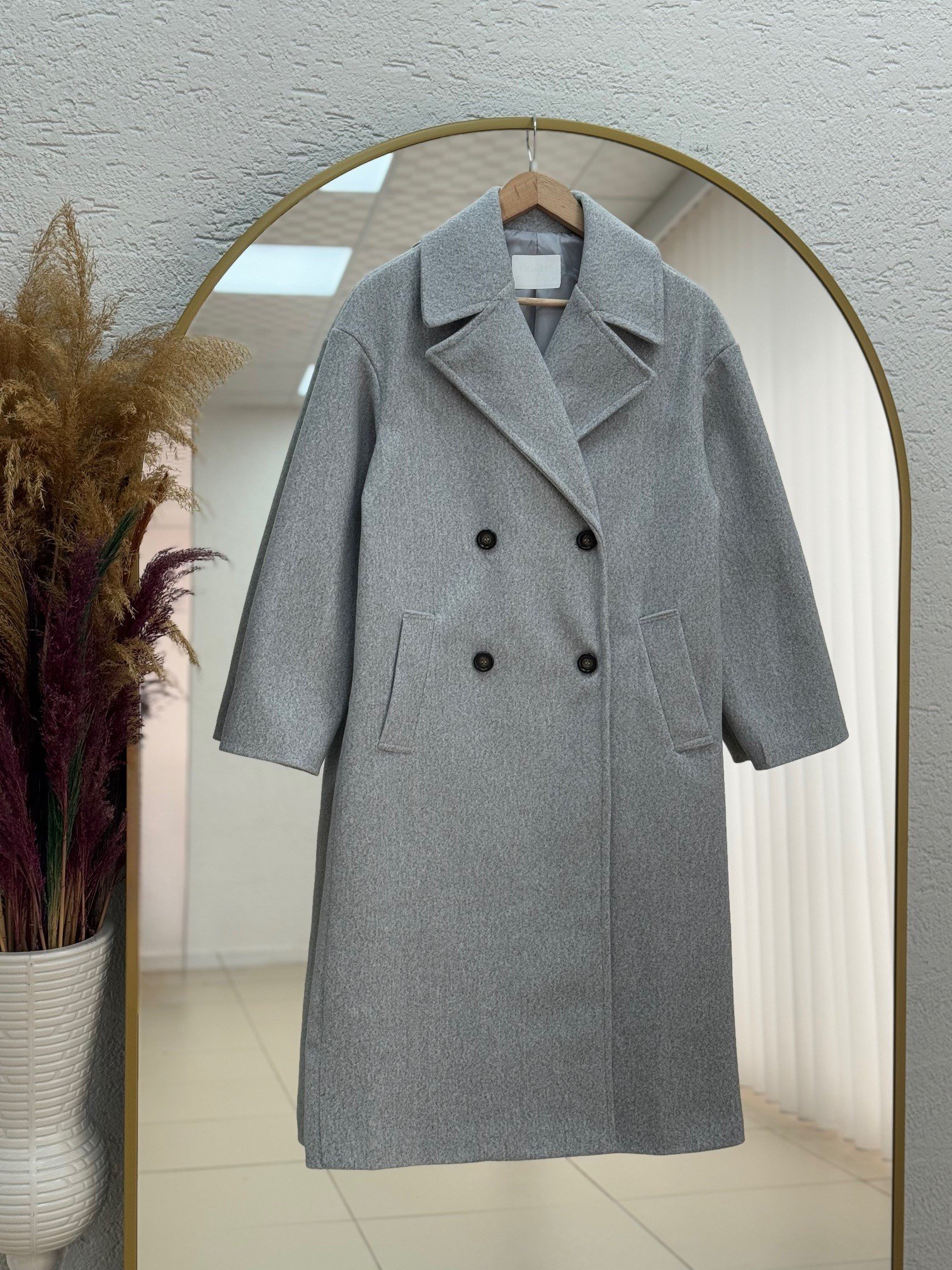 Batya Dört Düğmeli Kaban-KT0190 Gri