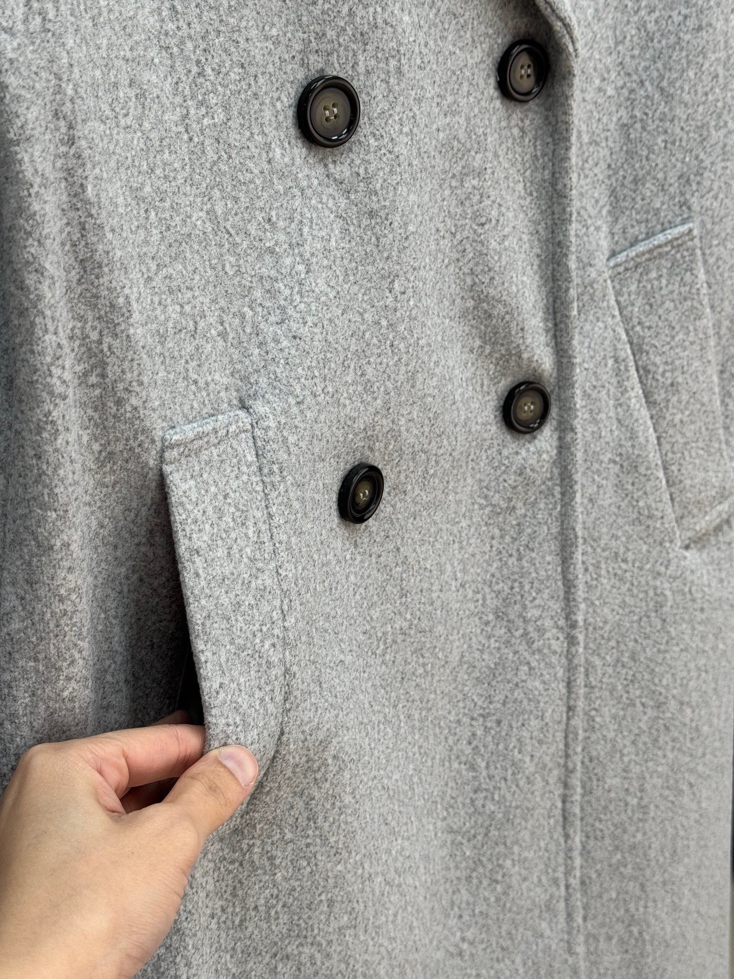 Batya Dört Düğmeli Kaban-KT0190 Gri