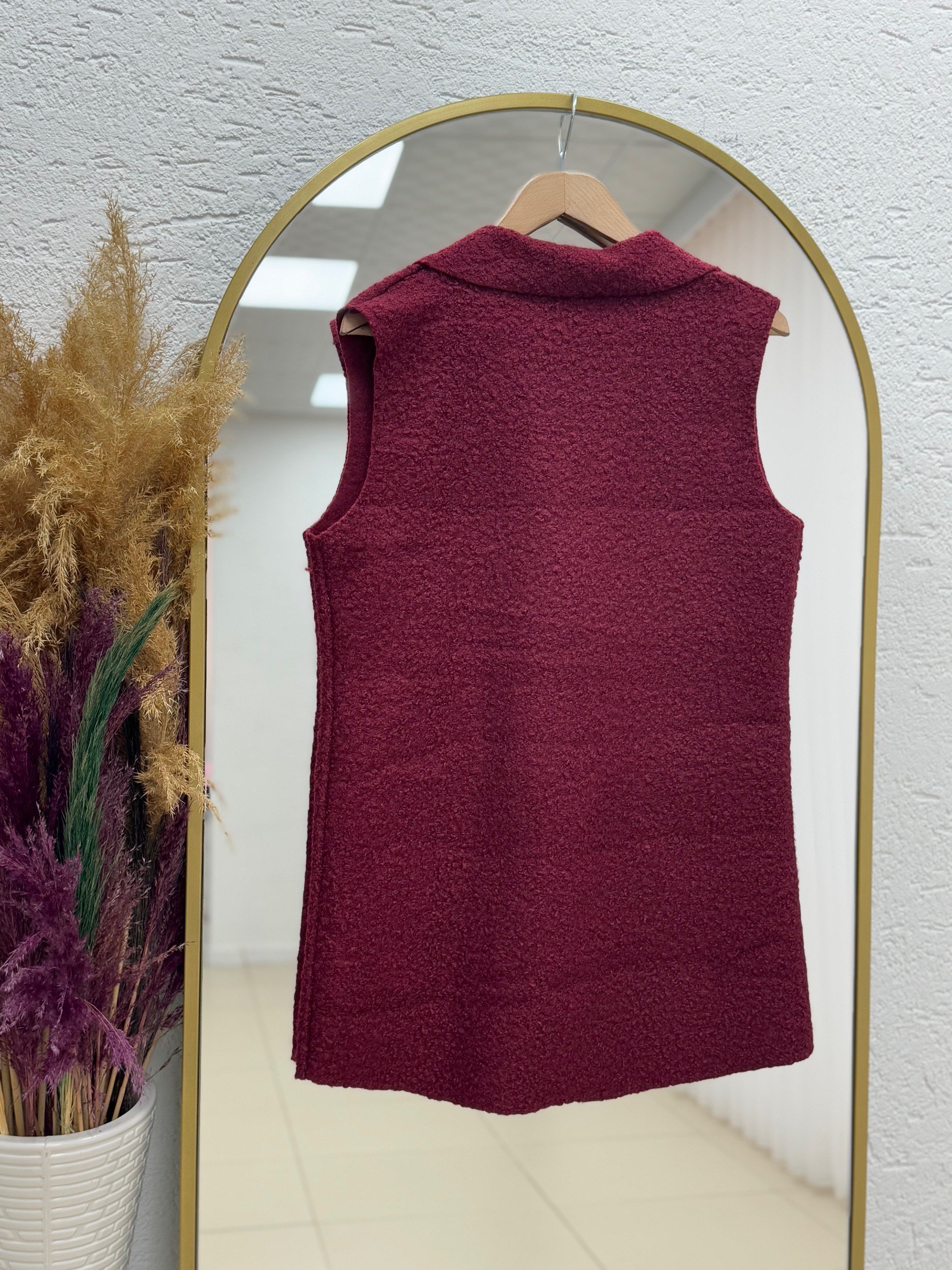 Beliz Kapak Cepli Buklet Yelek-FS1238 Bordo