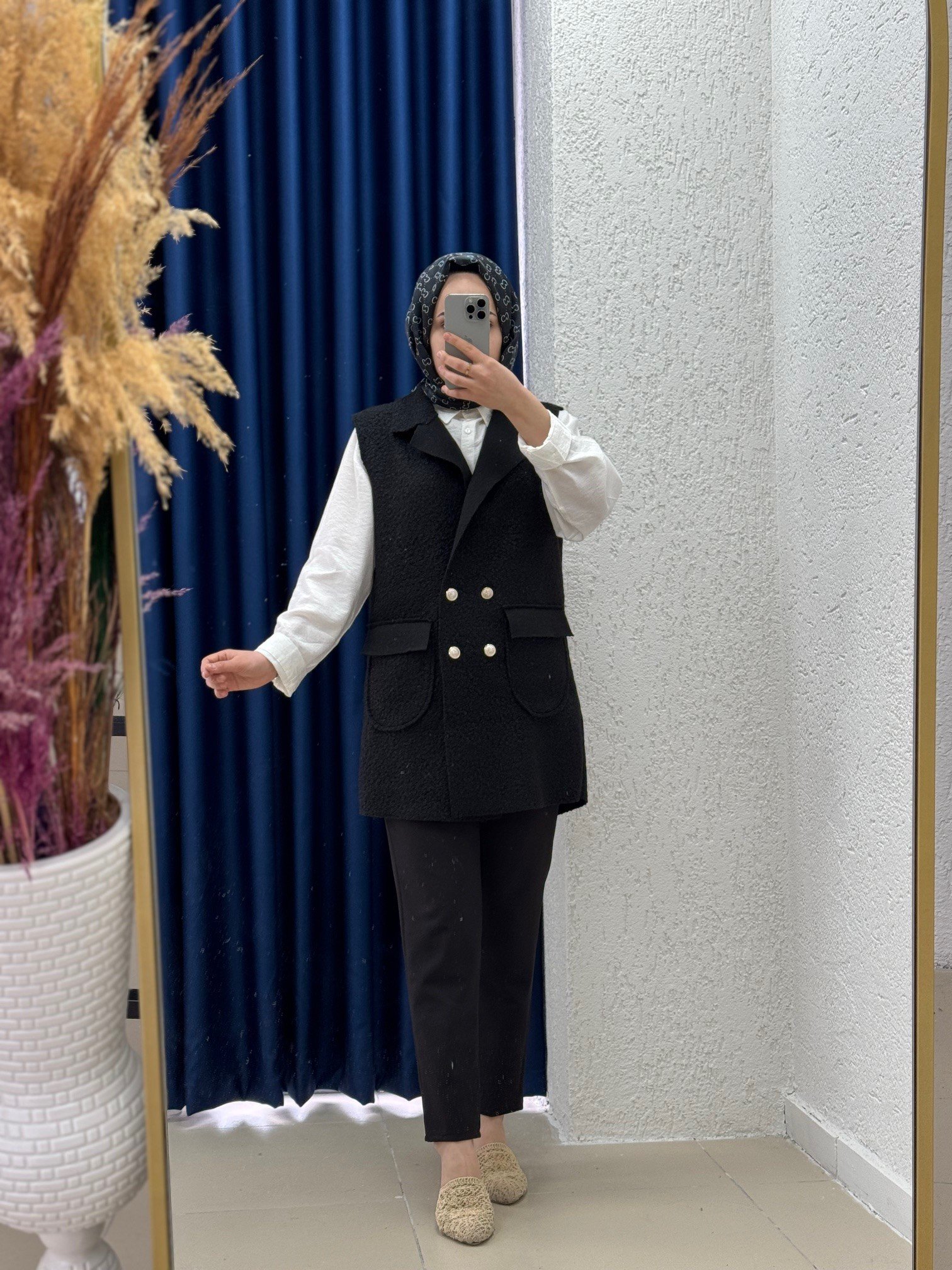 Beliz Kapak Cepli Buklet Yelek-FS1238 Siyah