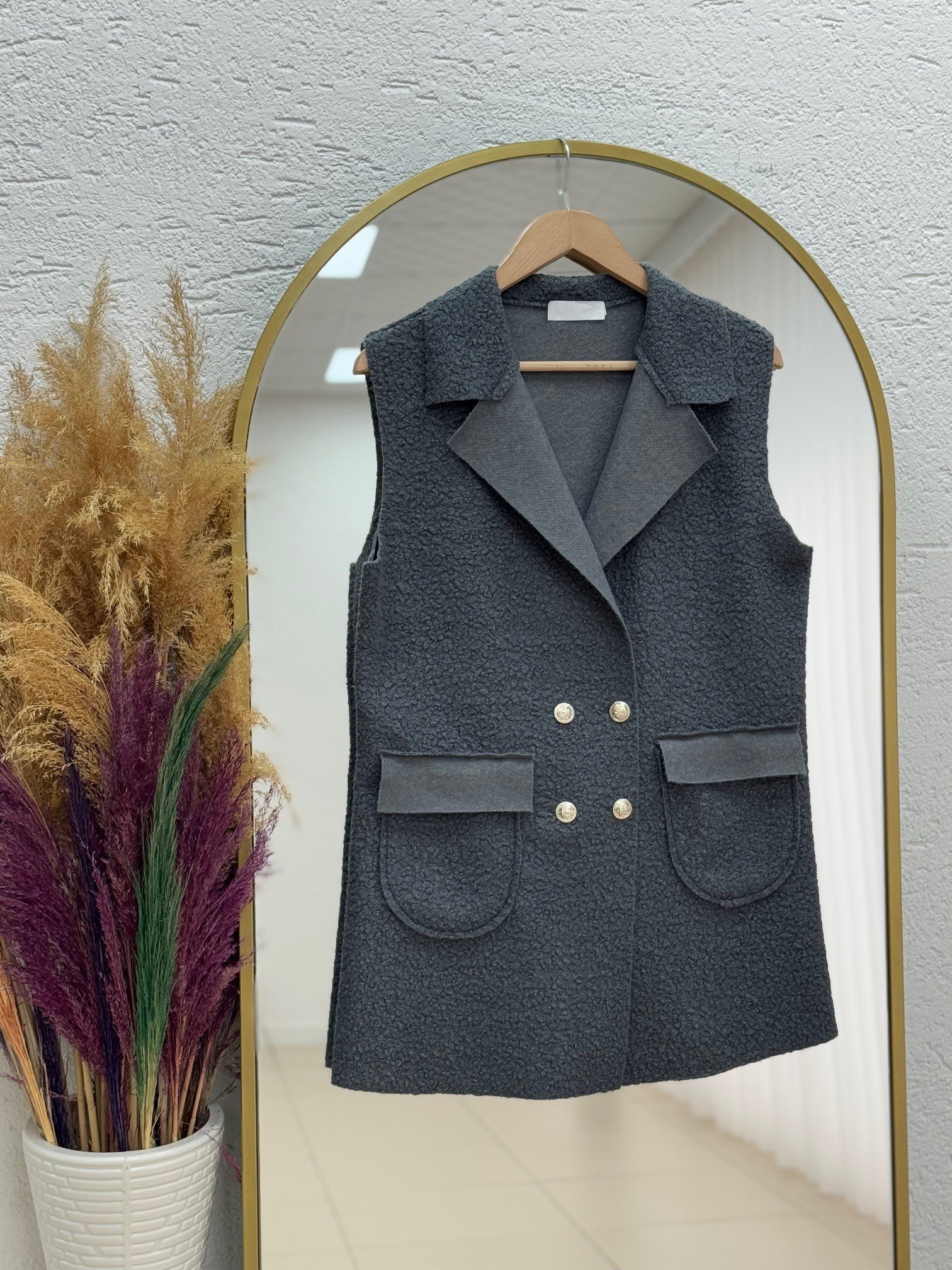 Beliz Kapak Cepli Buklet Yelek-FS1238 Antrasit