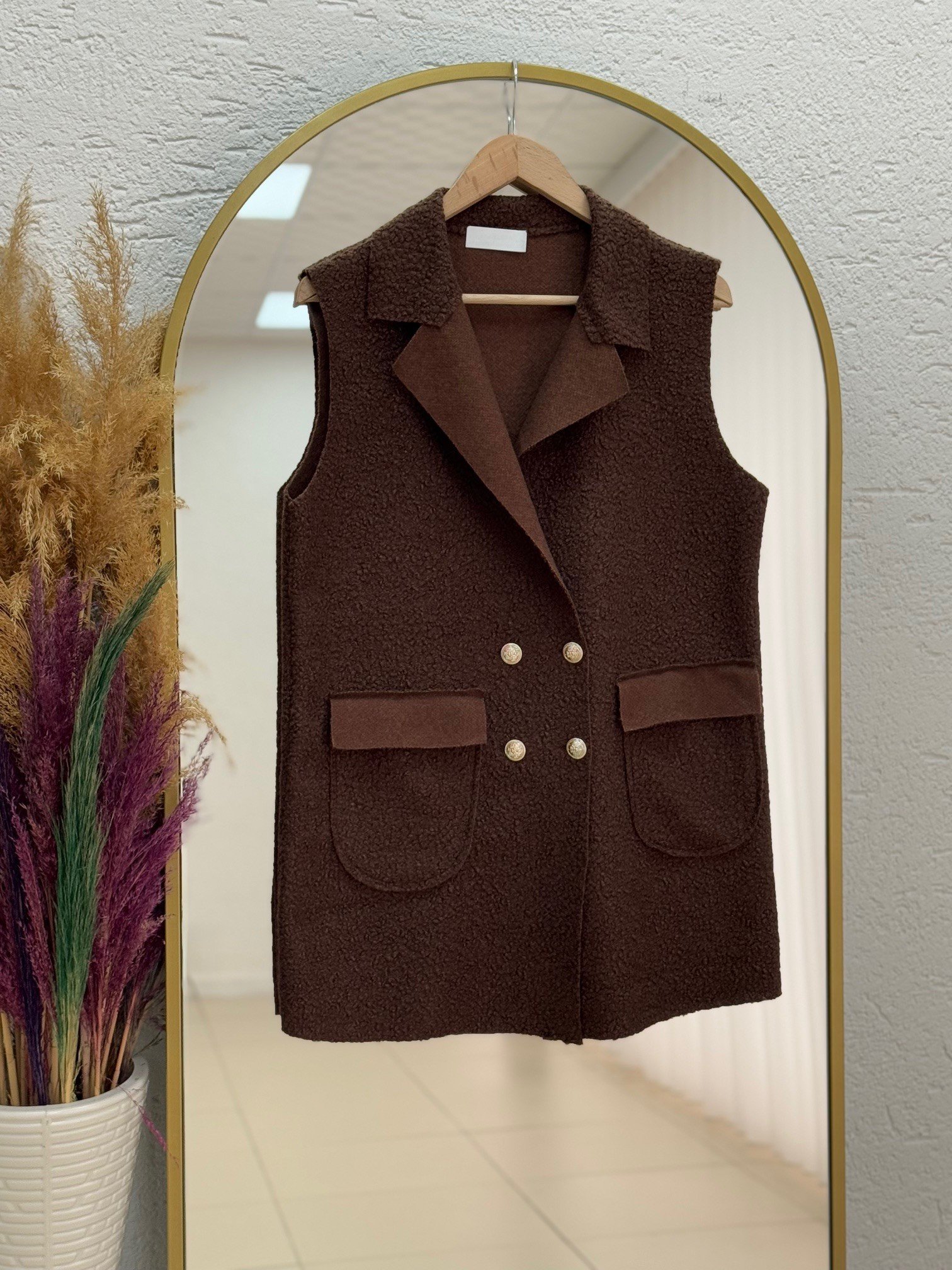 Beliz Kapak Cepli Buklet Yelek-FS1238 Koyu Kahve