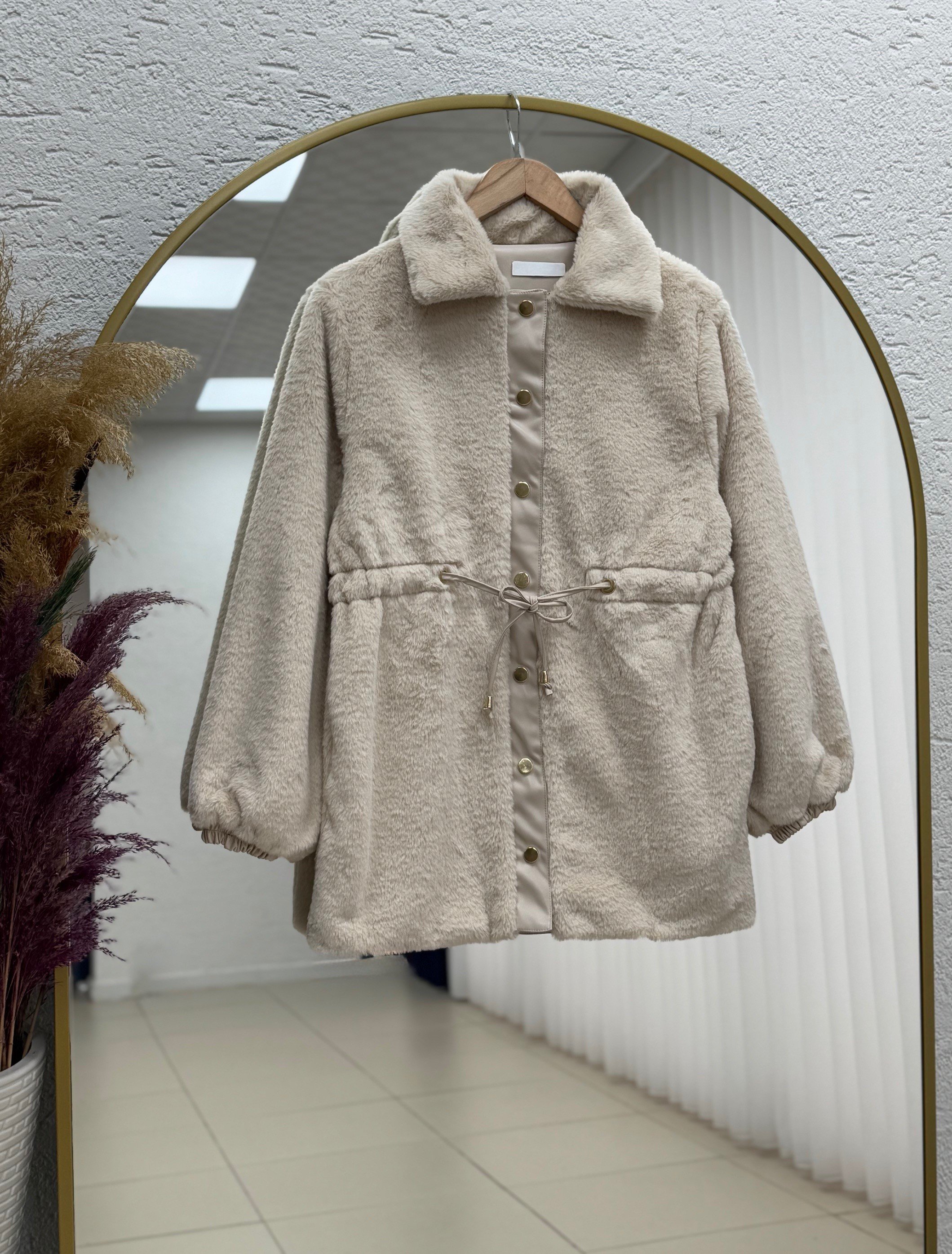 Bemesia Beli Sıkmalı Çıtçıtlı Peluş Kaban-BN8599 Taş