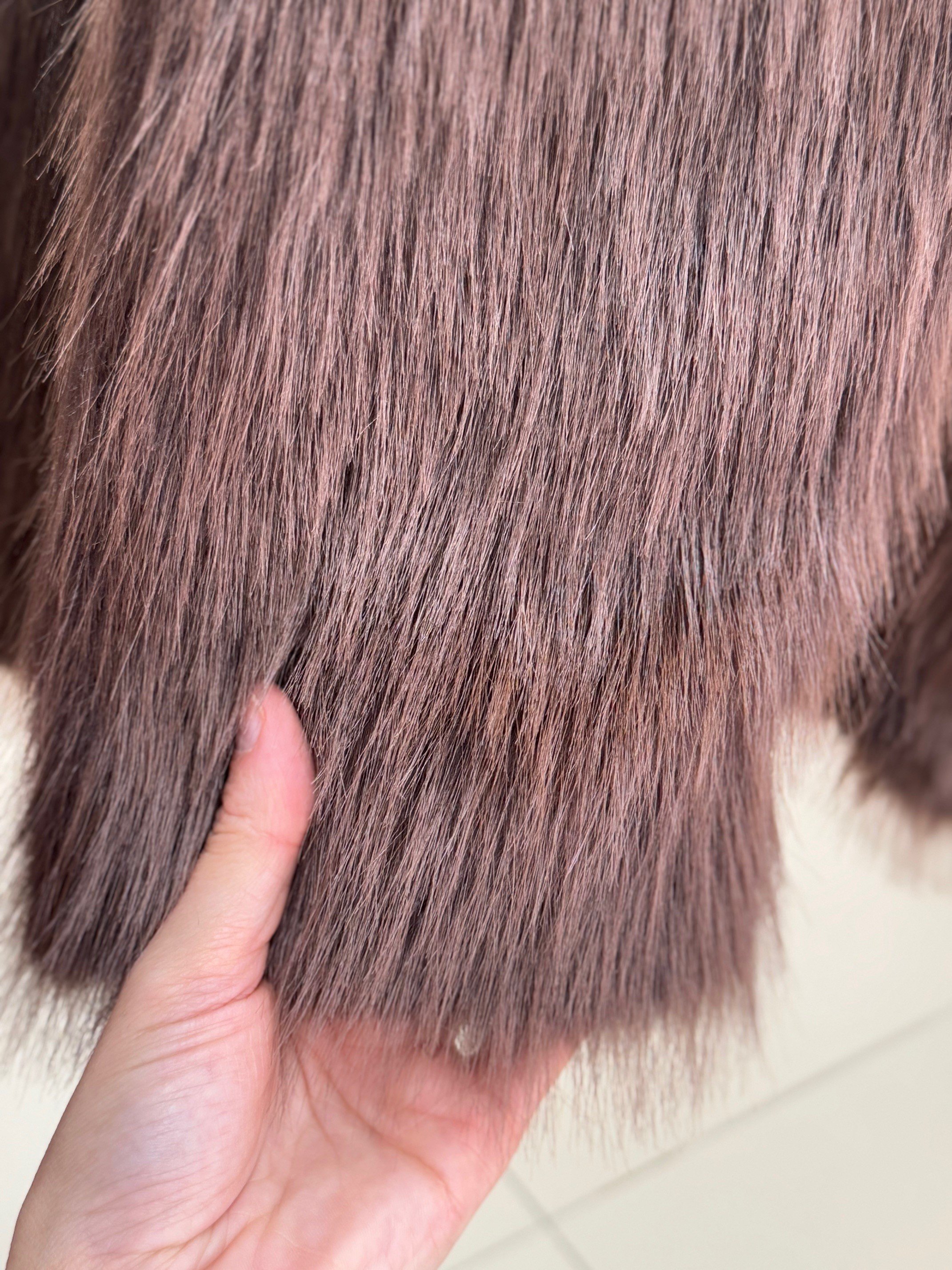 Bemessa Beli Lastikli Kemer Detaylı Kürk-BN8663 Kahve