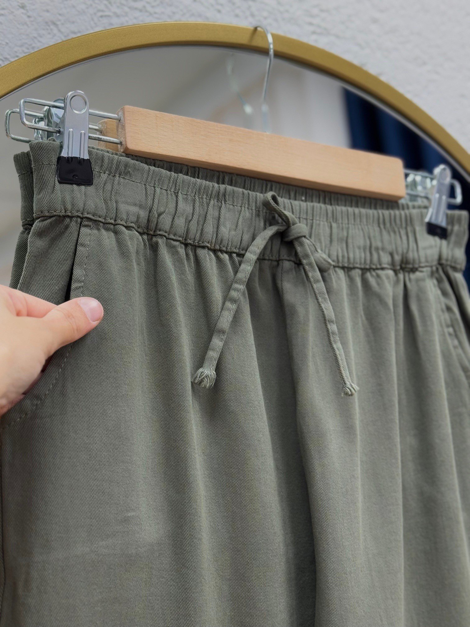Bemona Çift Cepli Paça Püsküllü Gabardin Pantolon-MA5284 Haki