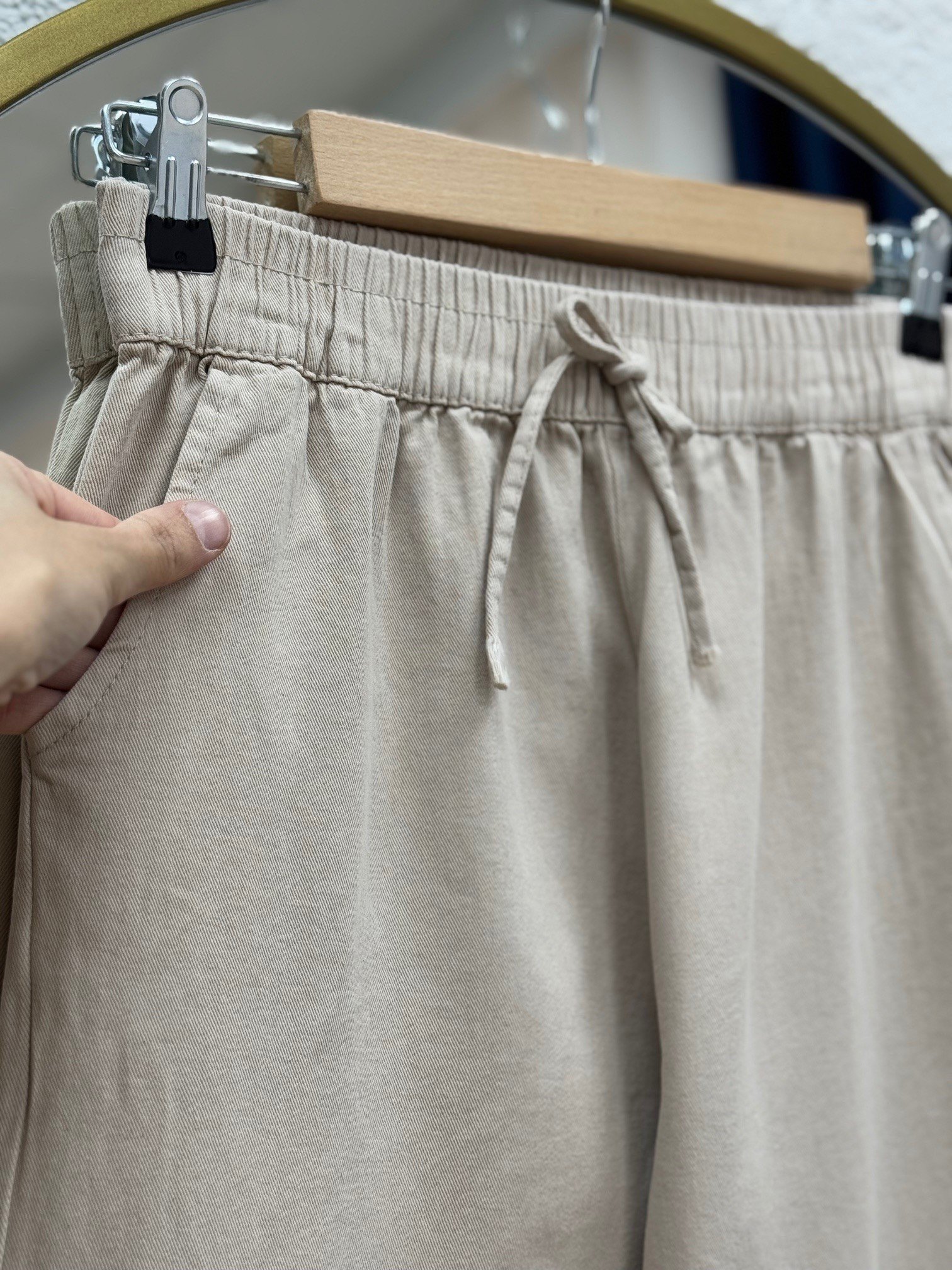 Bemona Çift Cepli Paça Püsküllü Gabardin Pantolon-MA5284 Taş