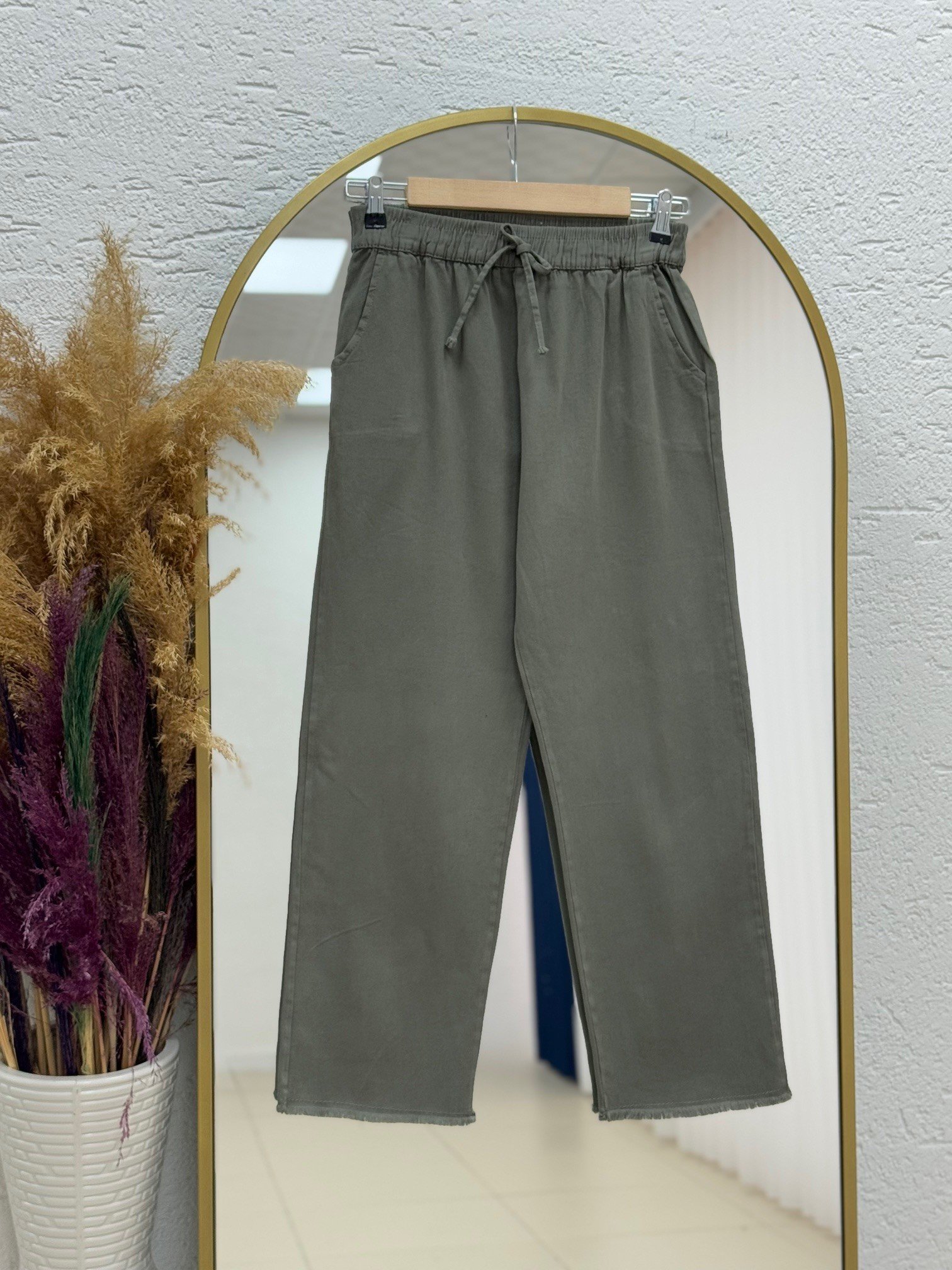 Bemona Çift Cepli Paça Püsküllü Gabardin Pantolon-MA5284 Haki