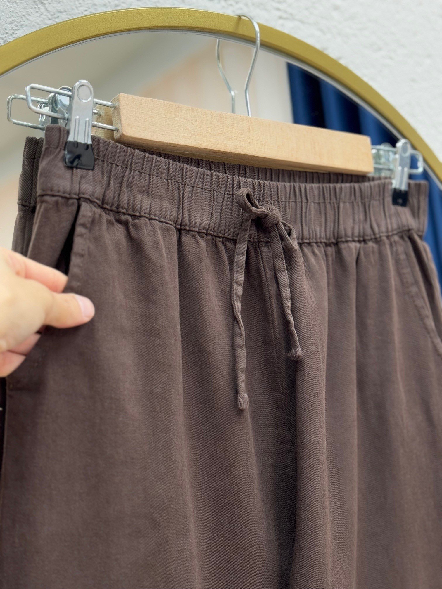 Bemona Çift Cepli Paça Püsküllü Gabardin Pantolon-MA5284 Kahve