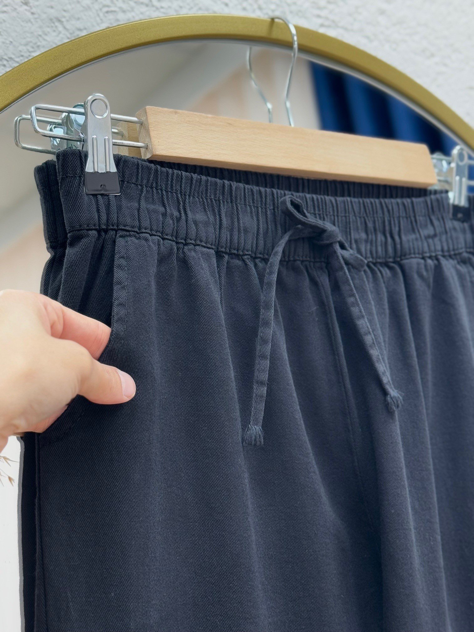 Bemona Çift Cepli Paça Püsküllü Gabardin Pantolon-MA5284 Siyah