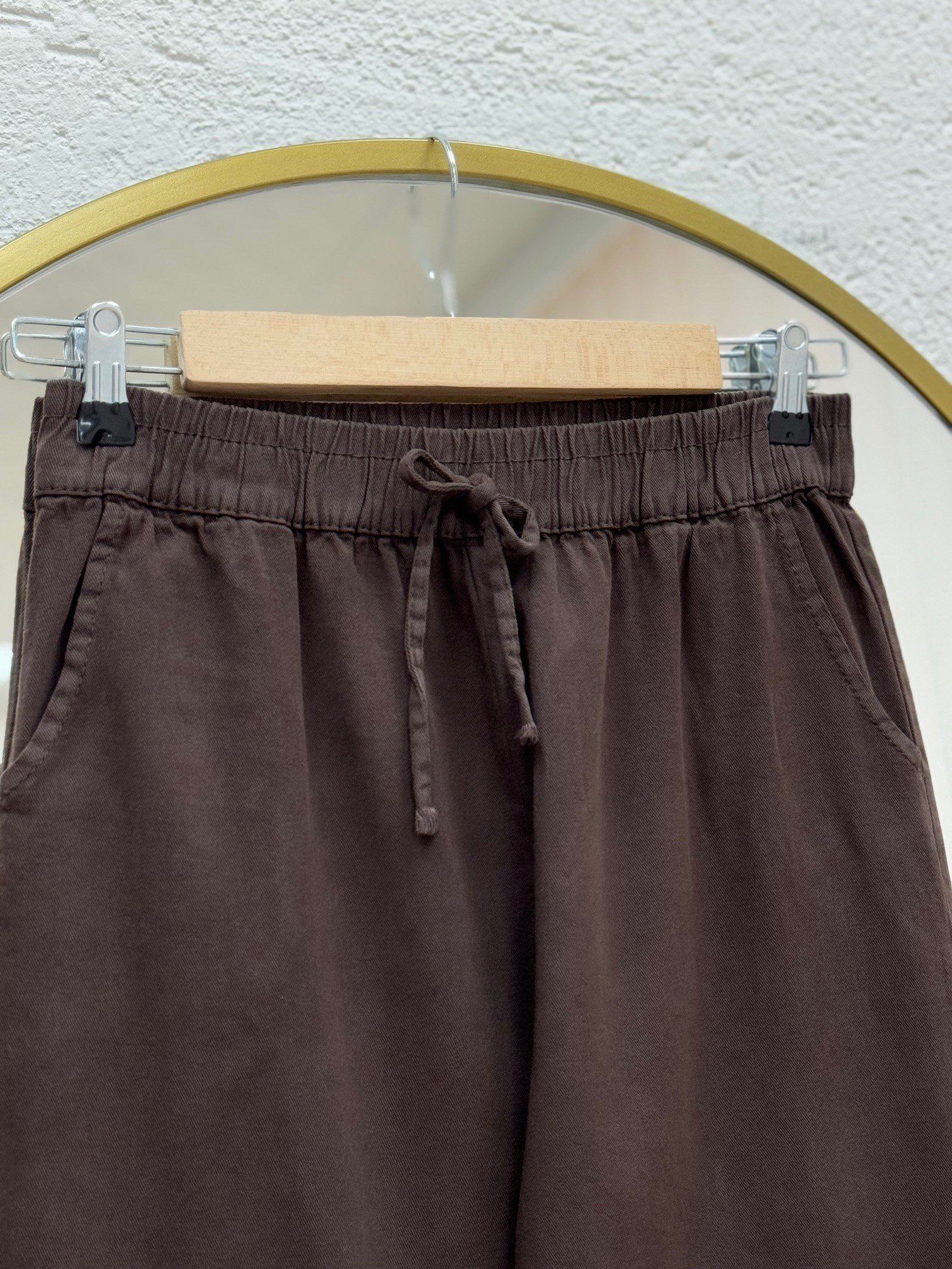 Bemona Çift Cepli Paça Püsküllü Gabardin Pantolon-MA5284 Kahve