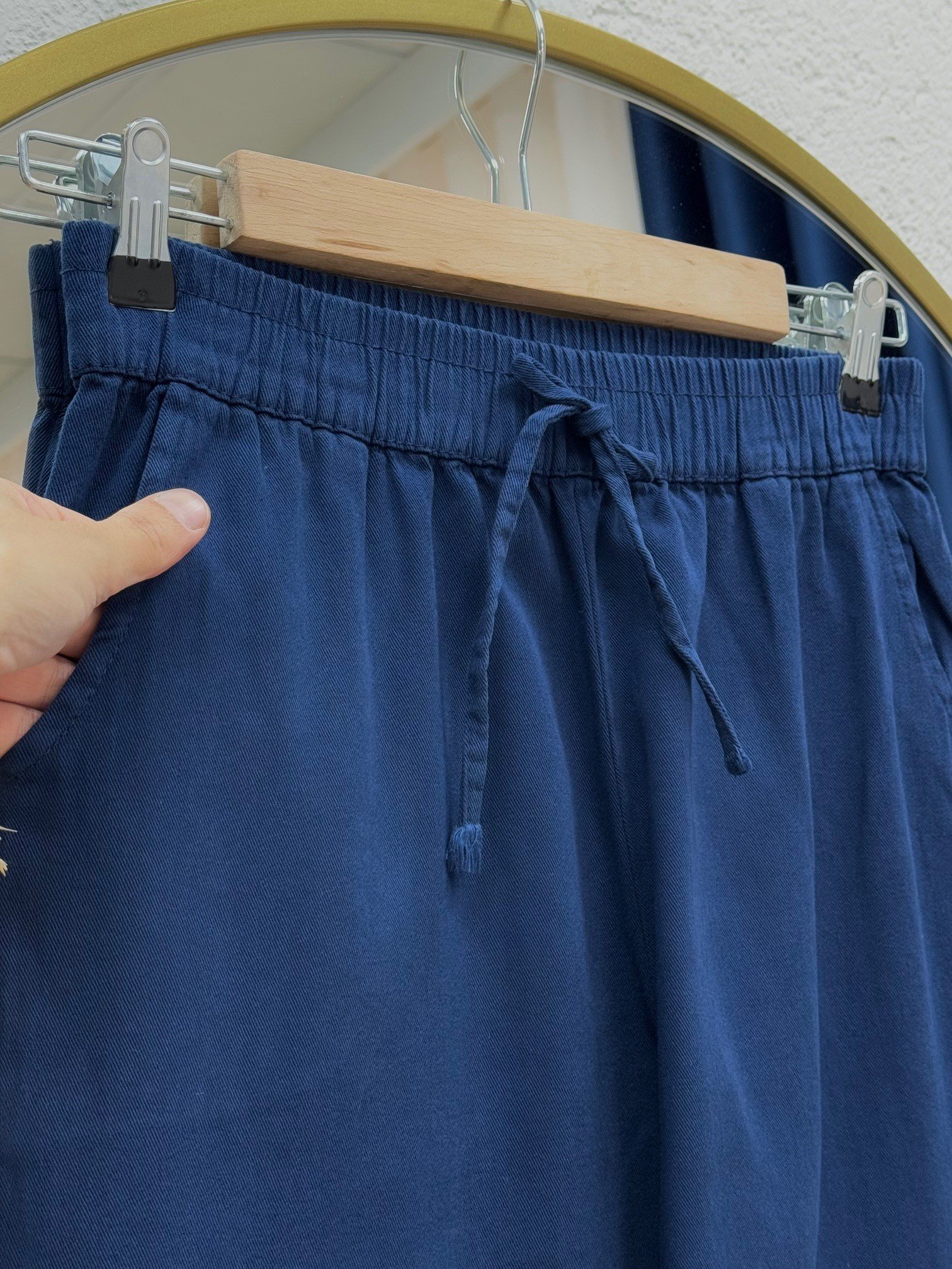Bemona Çift Cepli Paça Püsküllü Gabardin Pantolon-MA5284 Lacivert