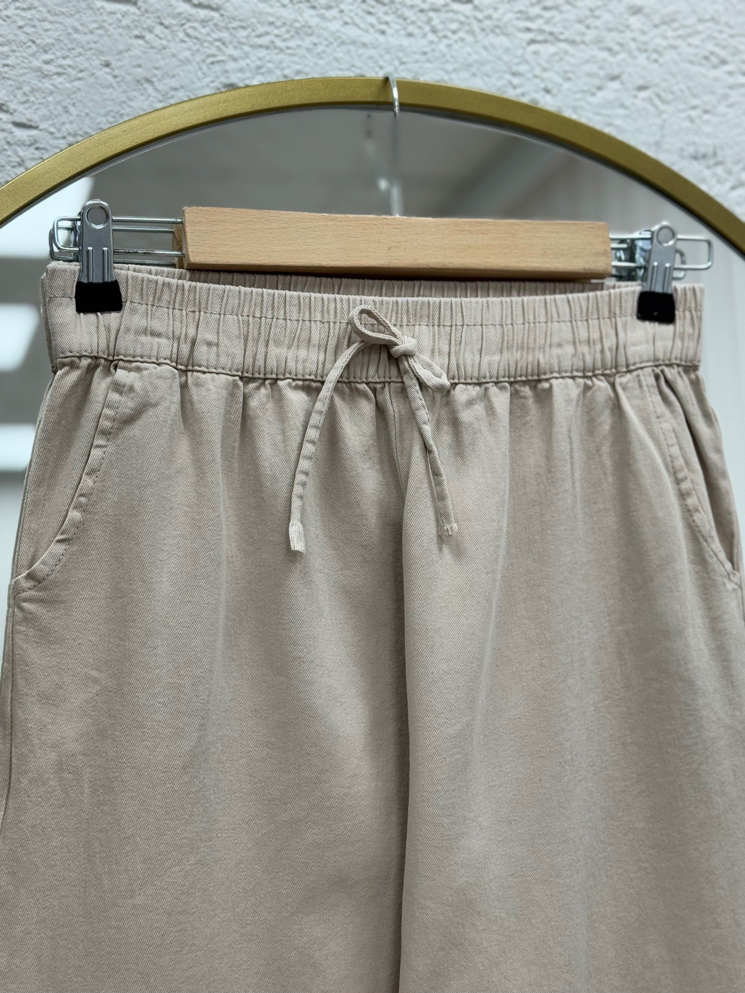 Bemona Çift Cepli Paça Püsküllü Gabardin Pantolon-MA5284 Taş