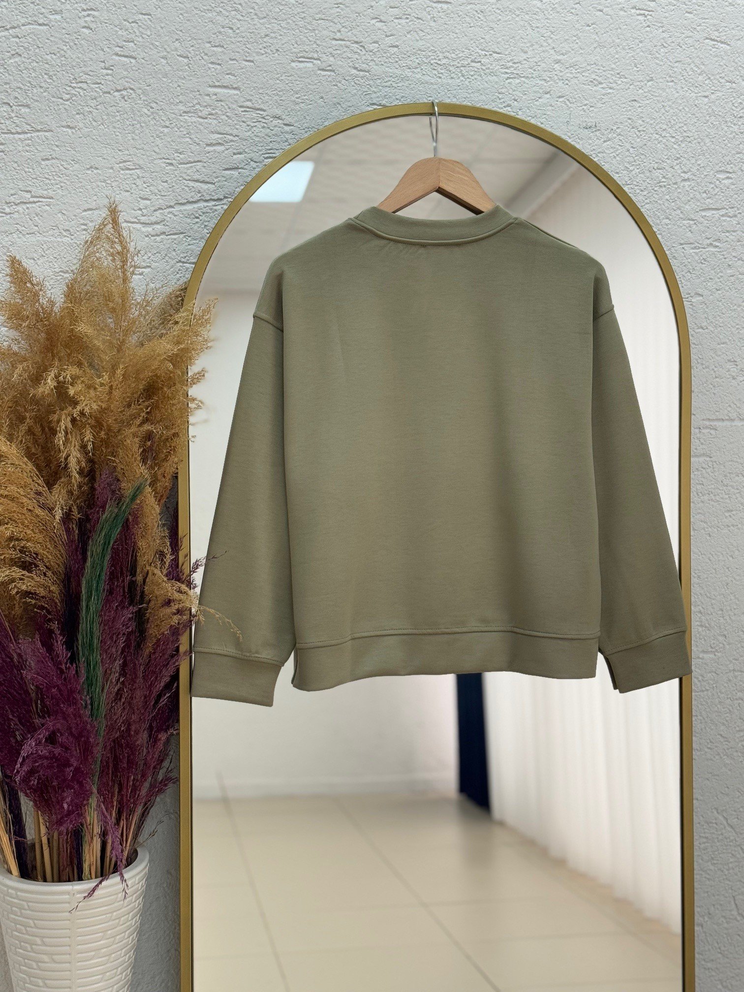 Bengi Kolu Dikişli İki İp Kısa Sweat-Zİ4009 Mint