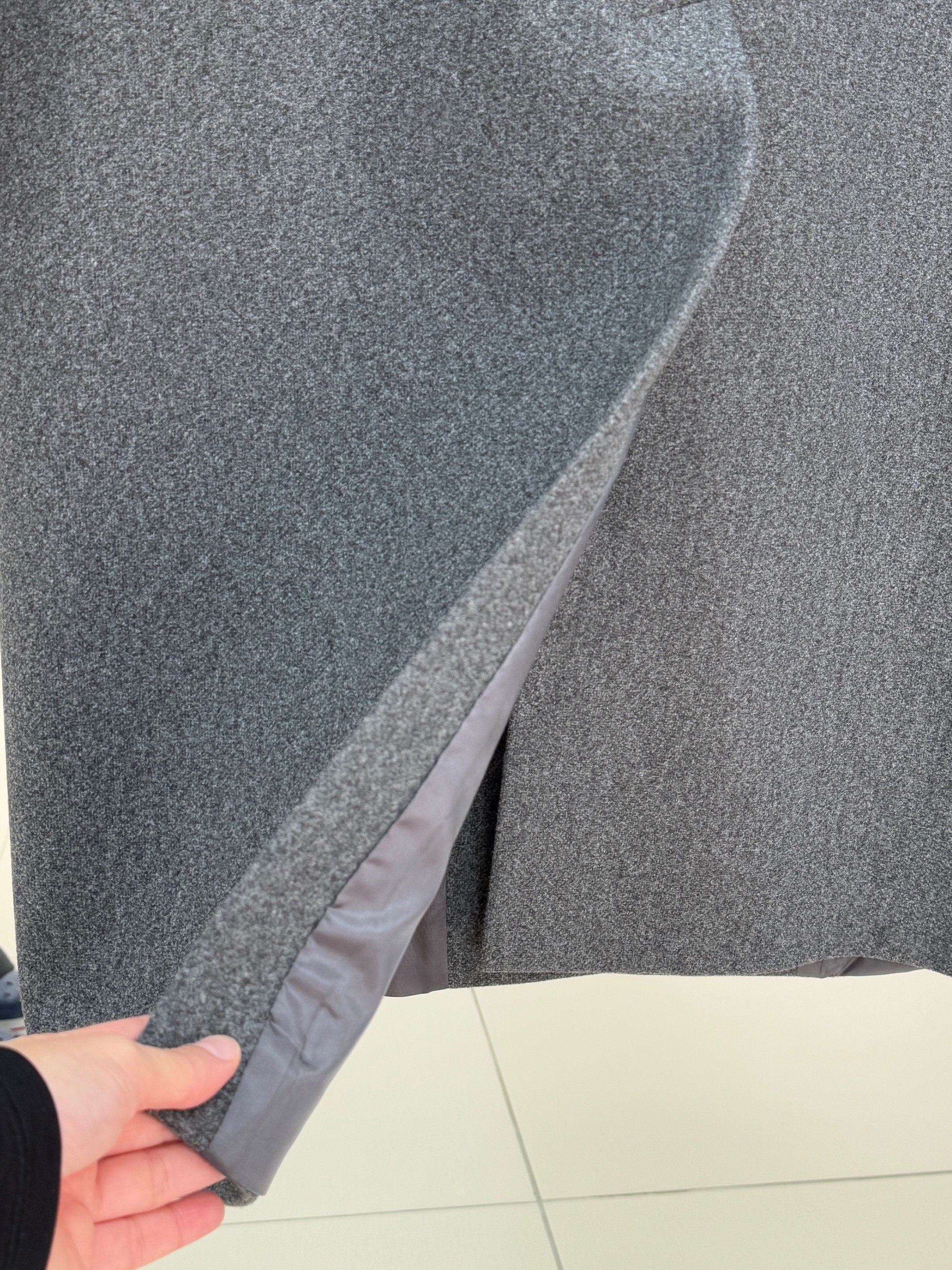 Camasya Kol Ucu Düğmeli Çift Cepli Kaşe Kaban-HE2901 Antrasit