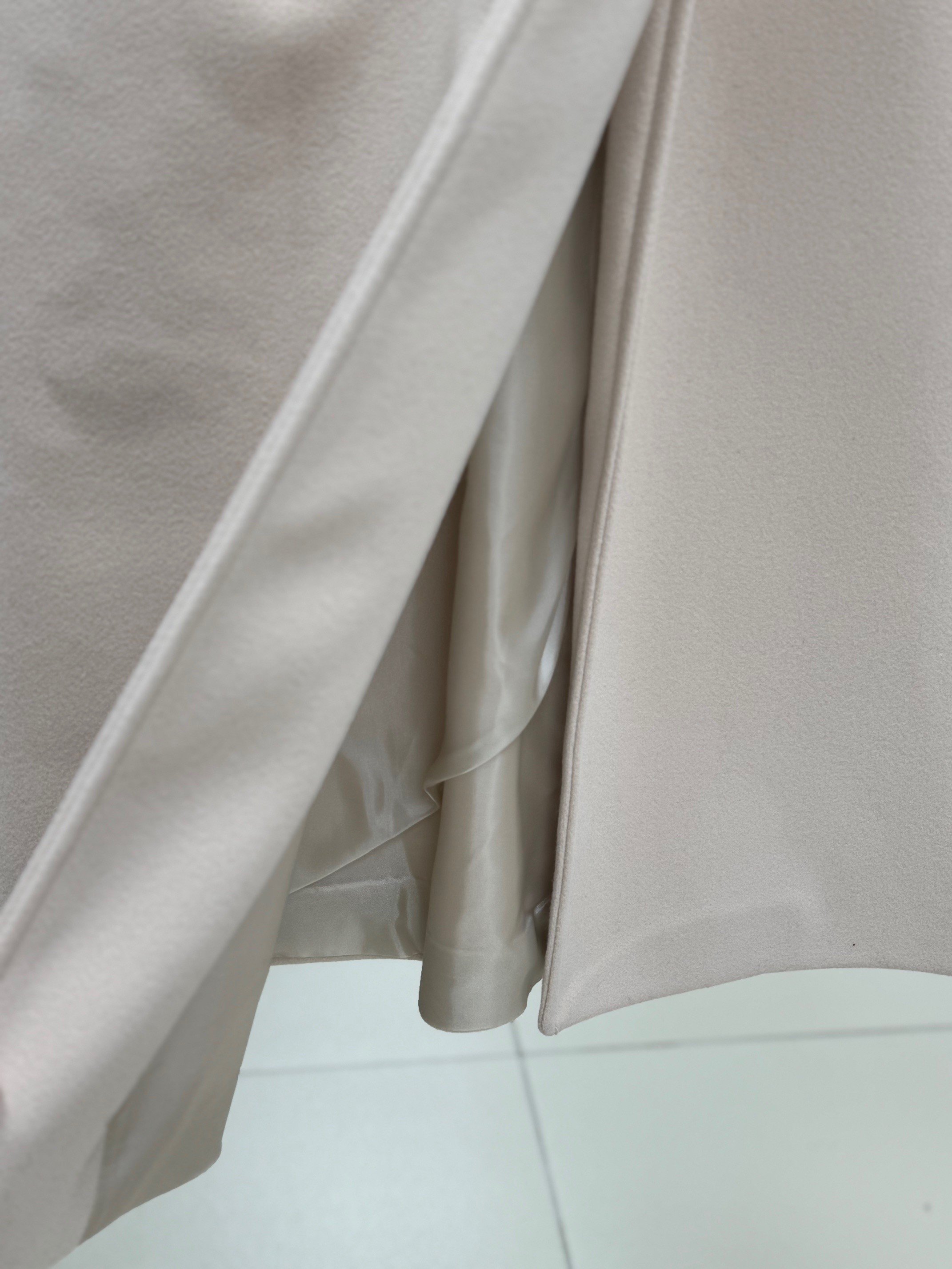 Camesia Çift Cepli Kemerli Kaşe Kaban-BR7759 Taş