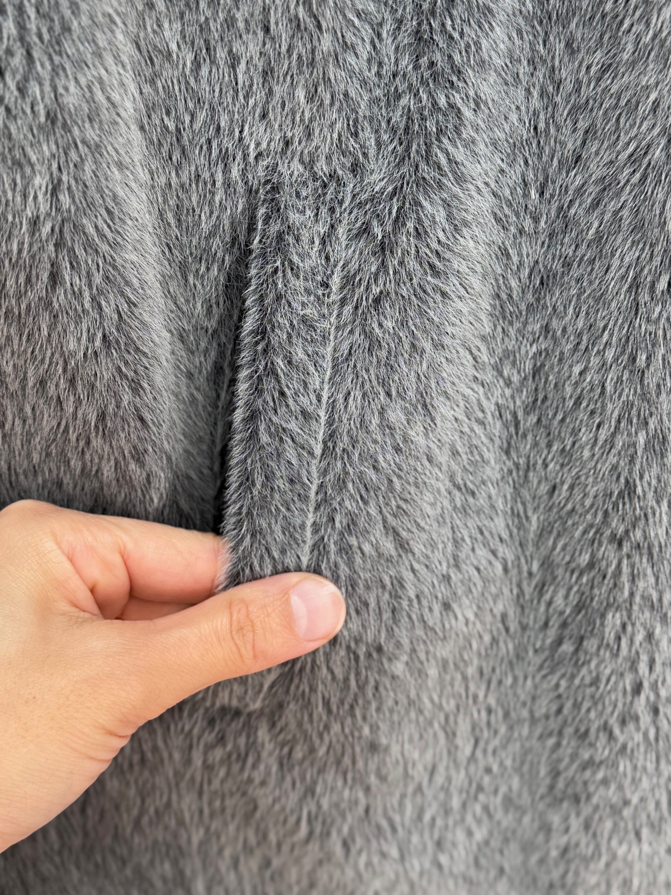 Cametta Kruvaze Yaka Blok Kemer Geçişli Kaban-BR70025 Gri