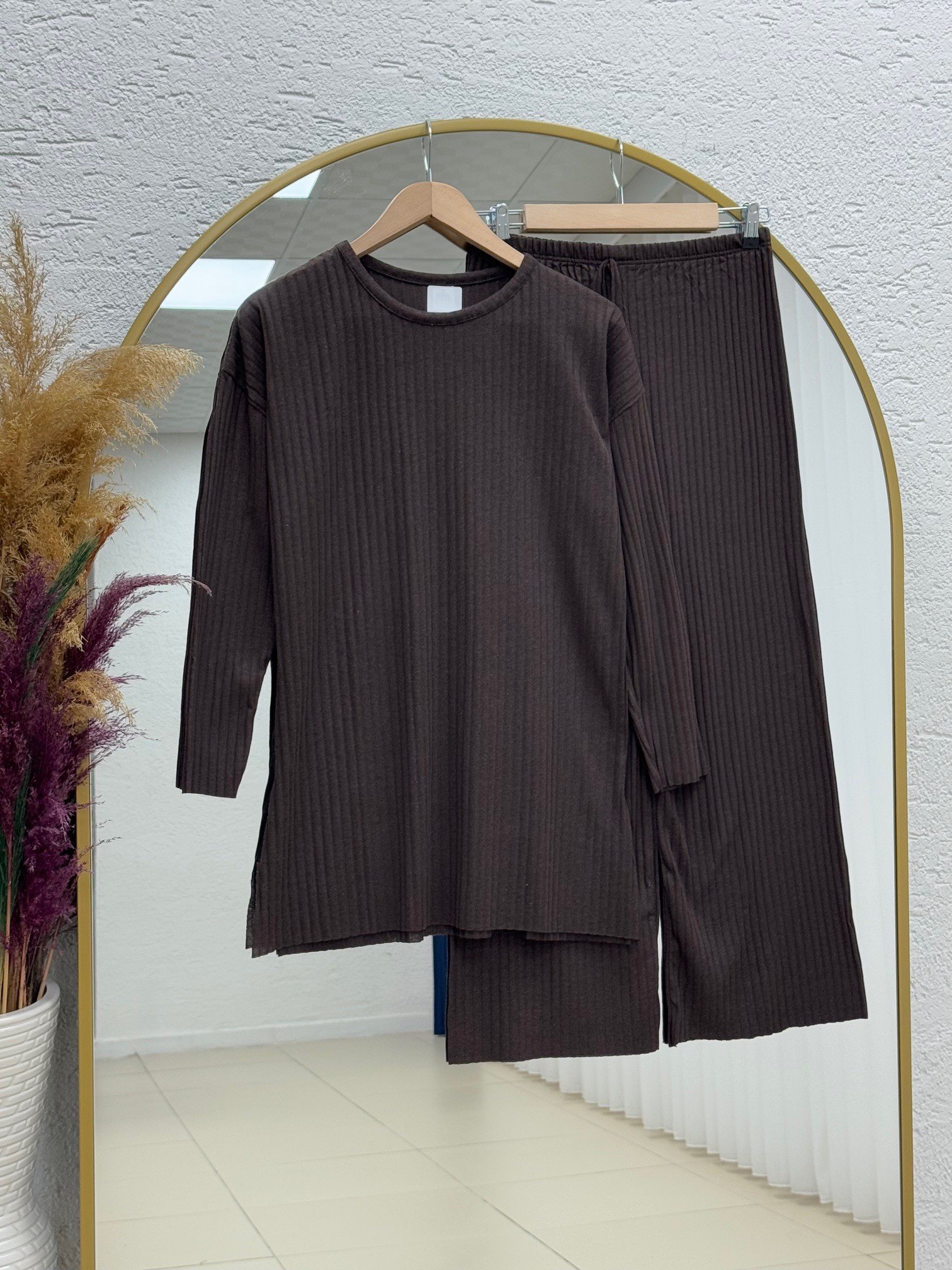 Camita Fitilli Pantolonlu Takım-AE1700 Kahve