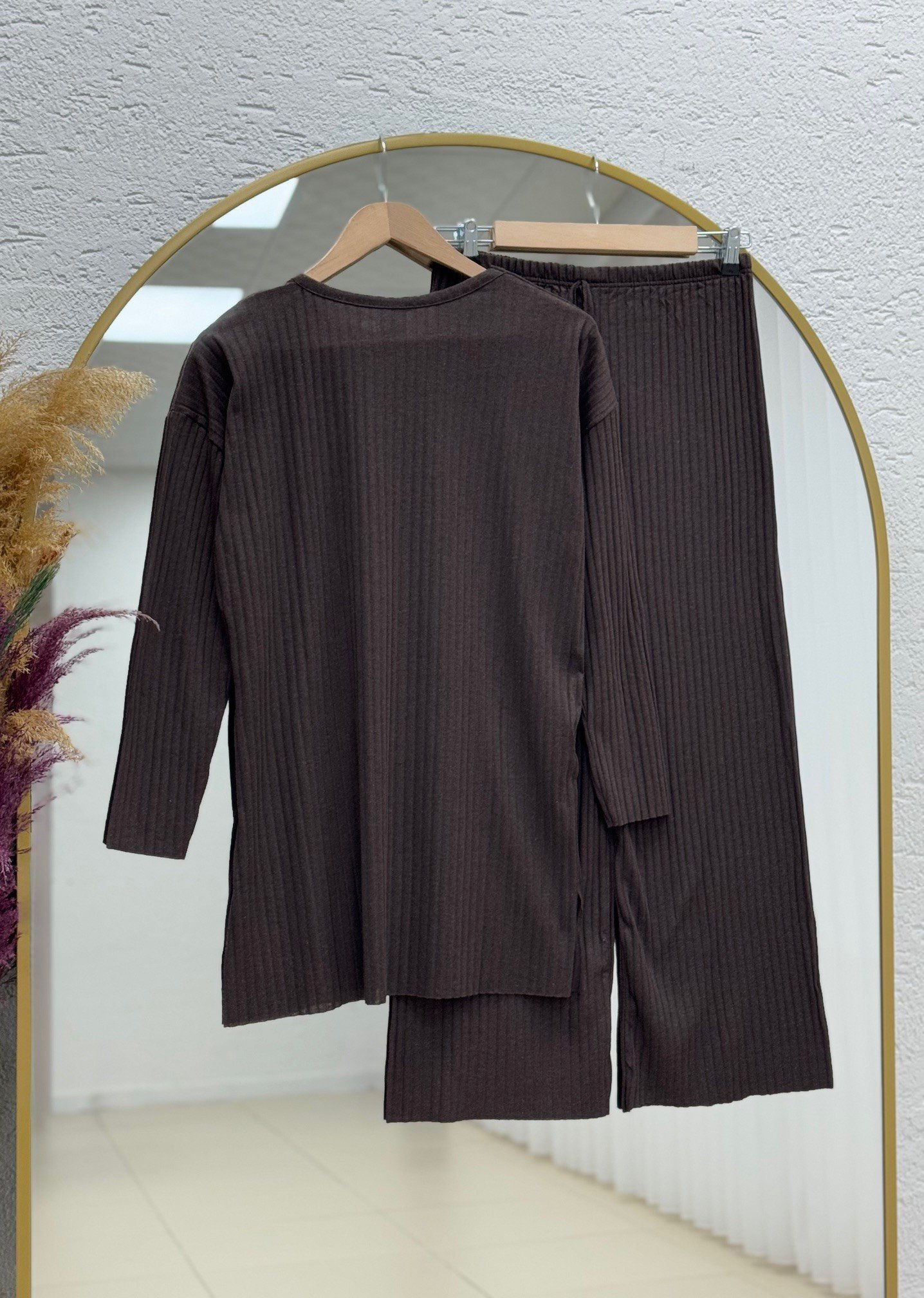 Camita Fitilli Pantolonlu Takım-AE1700 Kahve