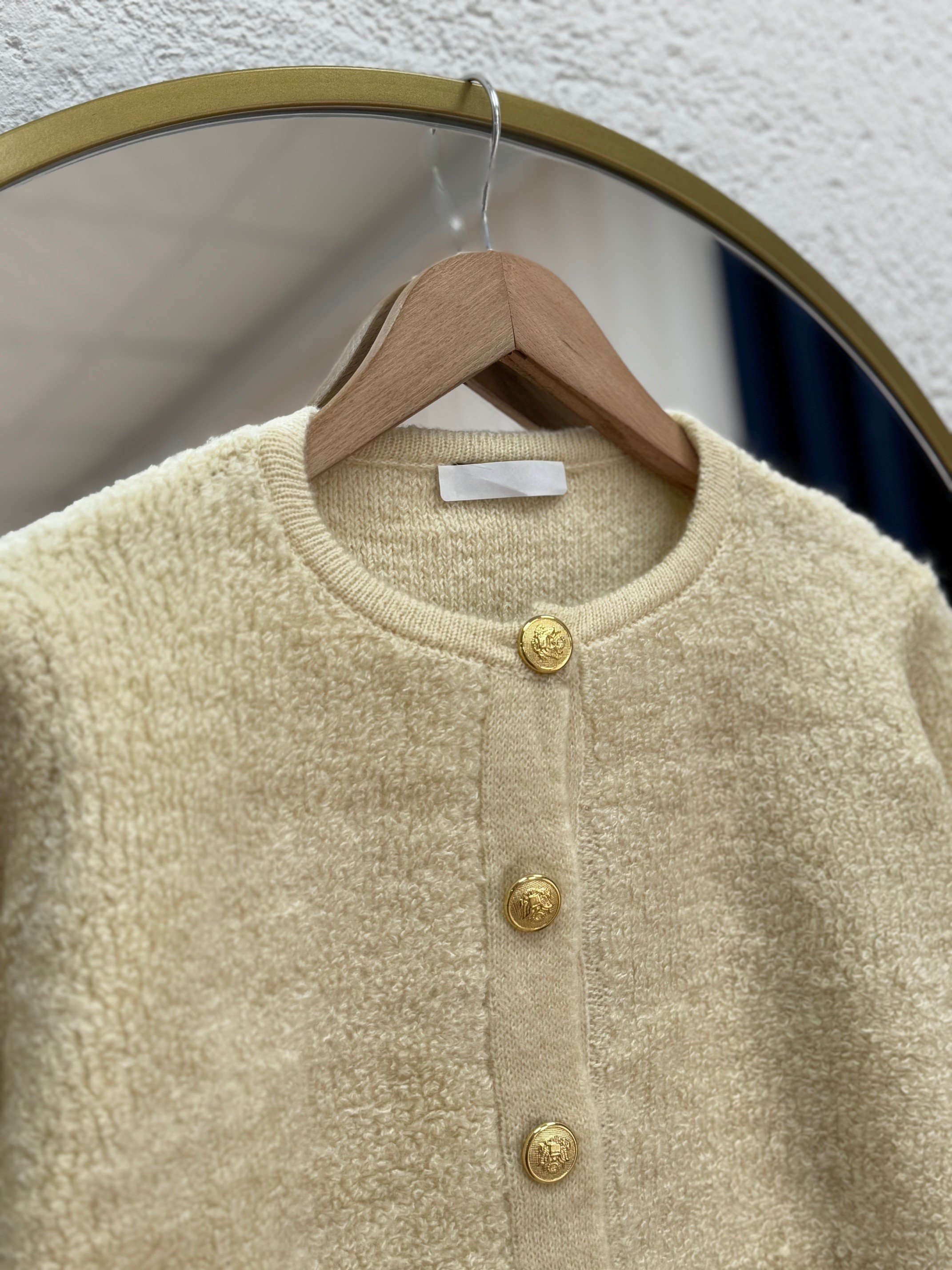 Camuna Gold Düğmeli Mini Peluş Hırka-Zİ5558 Taş