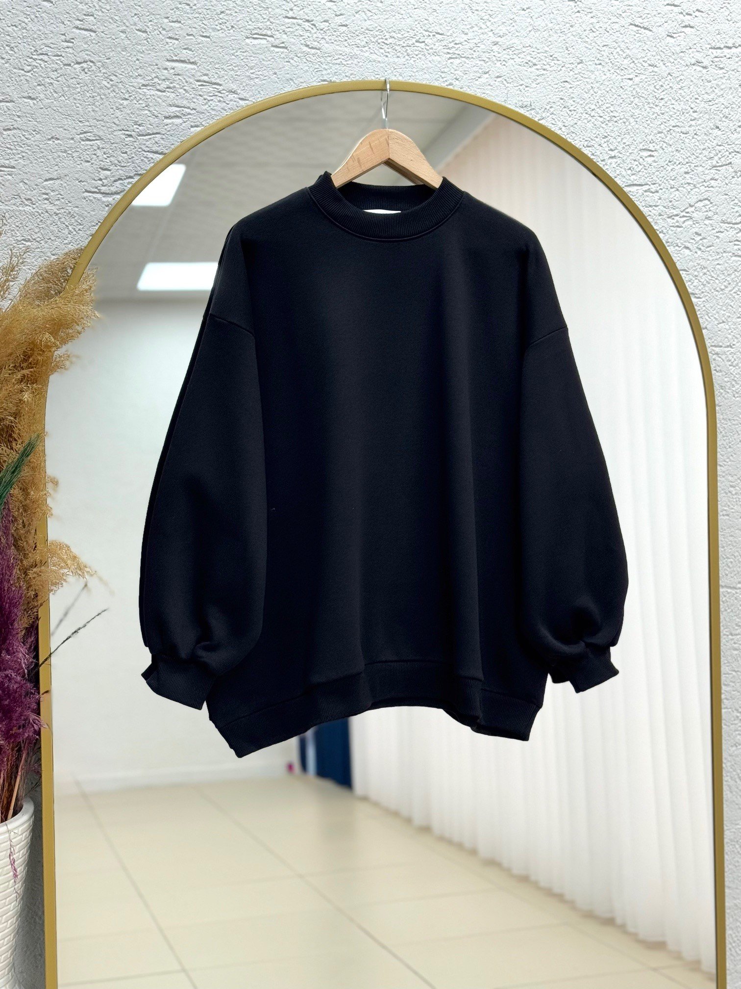 Capilia Üç İplik Düz Sweat-NL308 Siyah