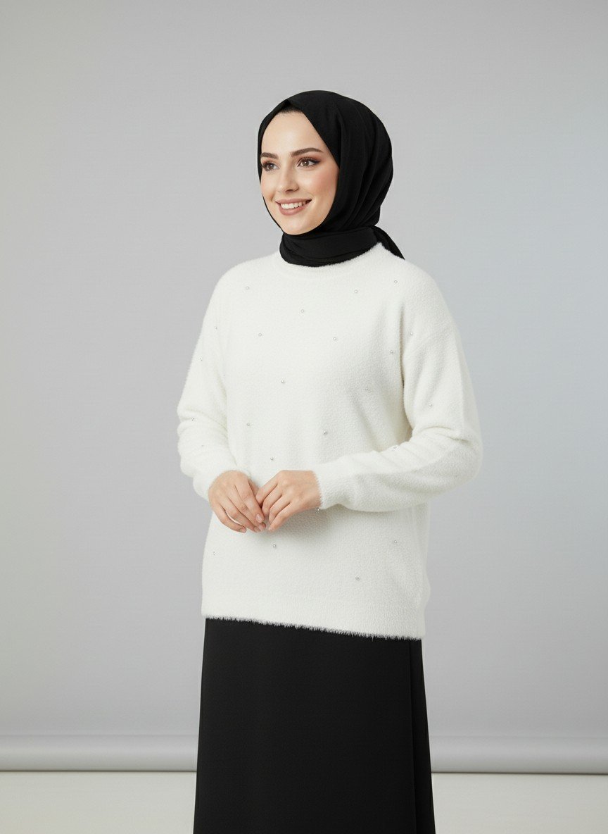 Capista Taşlı Sakallı Kazak-KR5027 Beyaz
