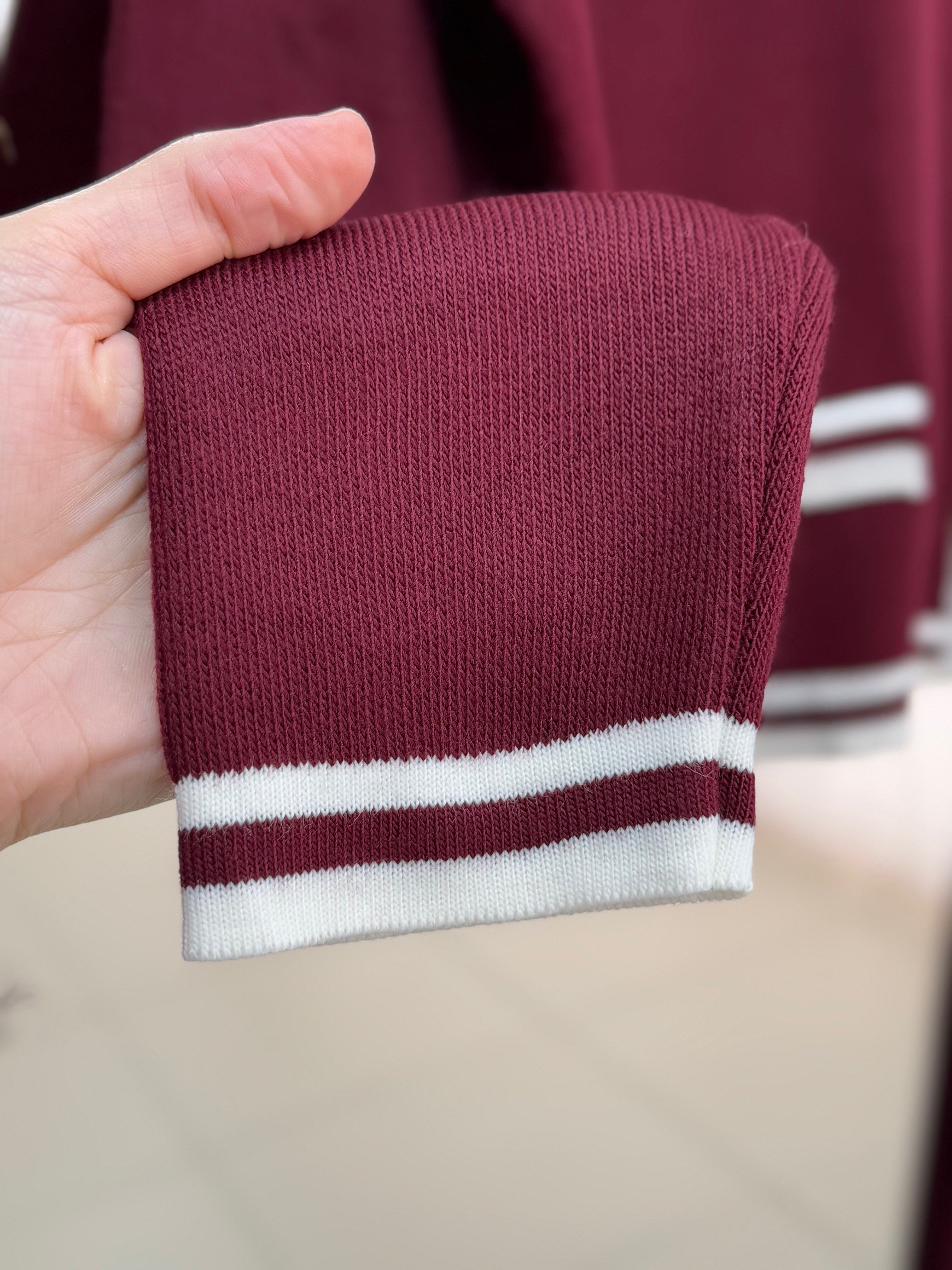 Capita 4 Cep Detaylı Çizgili Eteği Piliseli Takım-KR5001 Bordo