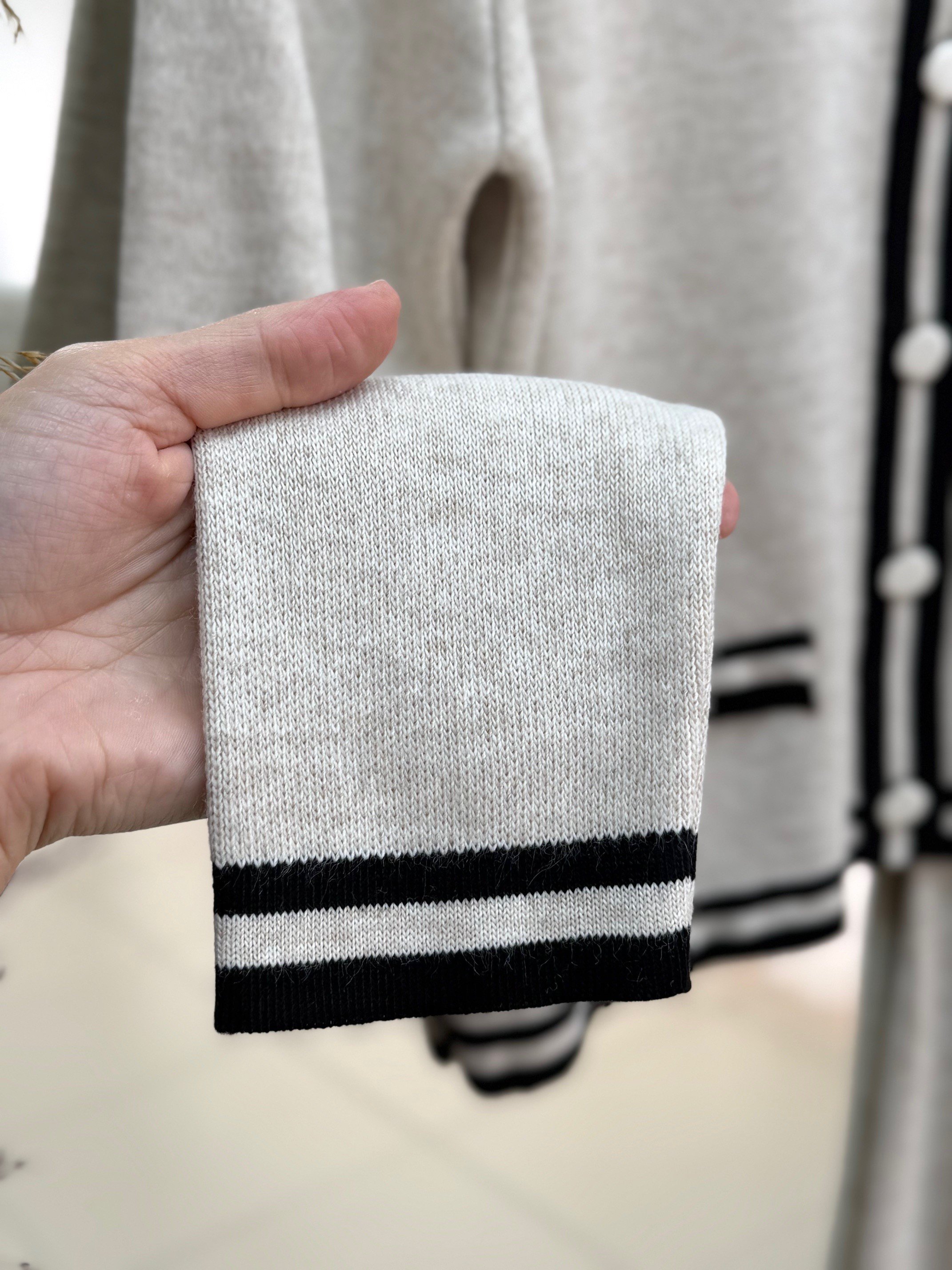 Capita 4 Cep Detaylı Çizgili Eteği Piliseli Takım-KR5001 Taş