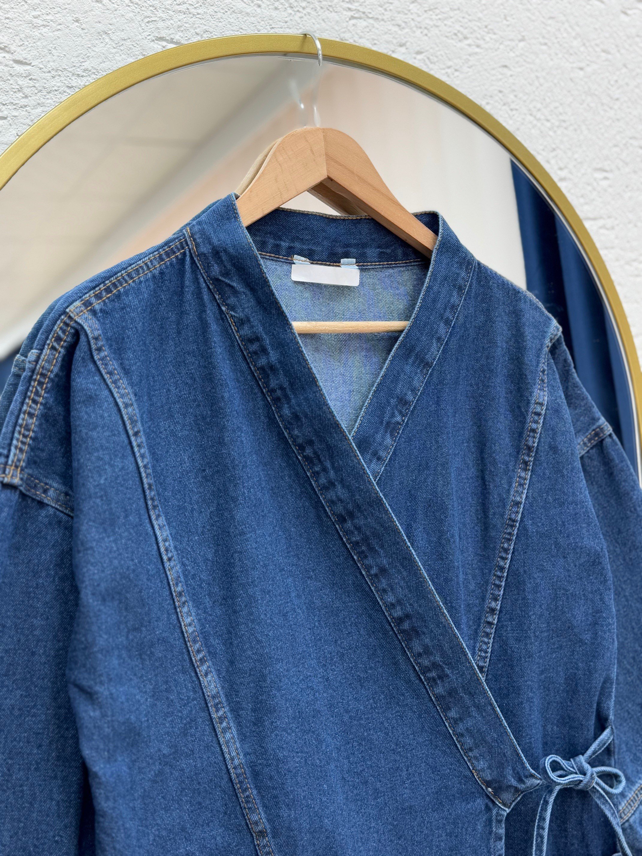 Capora Yandan Bağlamalı Çift Cepli Kot Ceket-LS6660 Kot Rengi