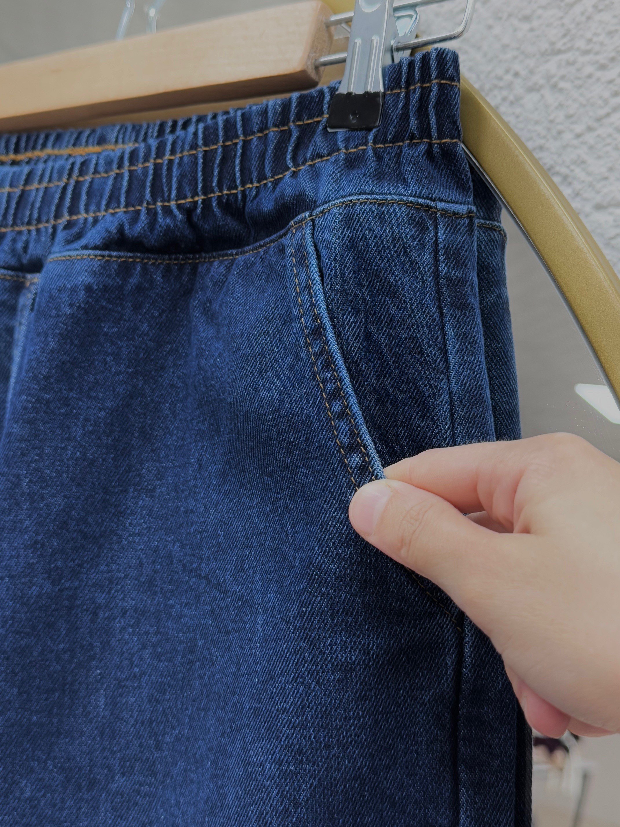 Capuna Yandan Bağlamalı Çapraz Geçişli Pantolonlu Kot Takım-LS7410 Kot Rengi